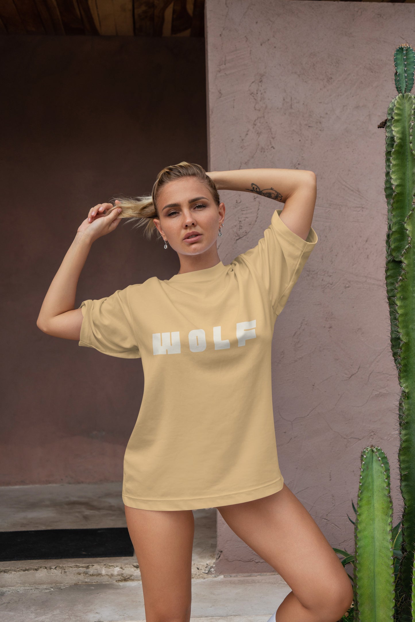 Wolf Graphic Printed Unisex Oversized T-shirt D087