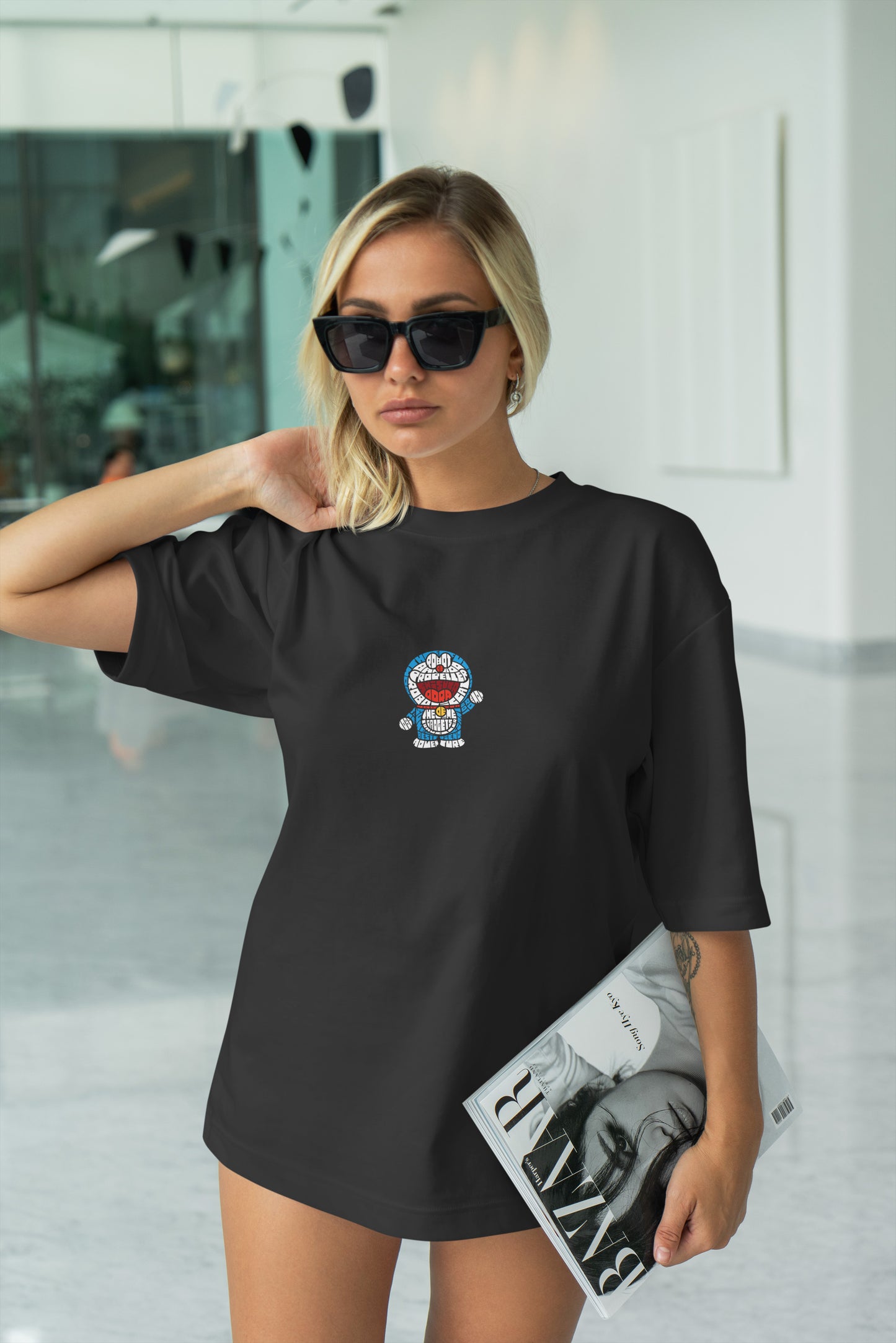 Doremon Graphic Printed Unisex Oversized T-shirt D119