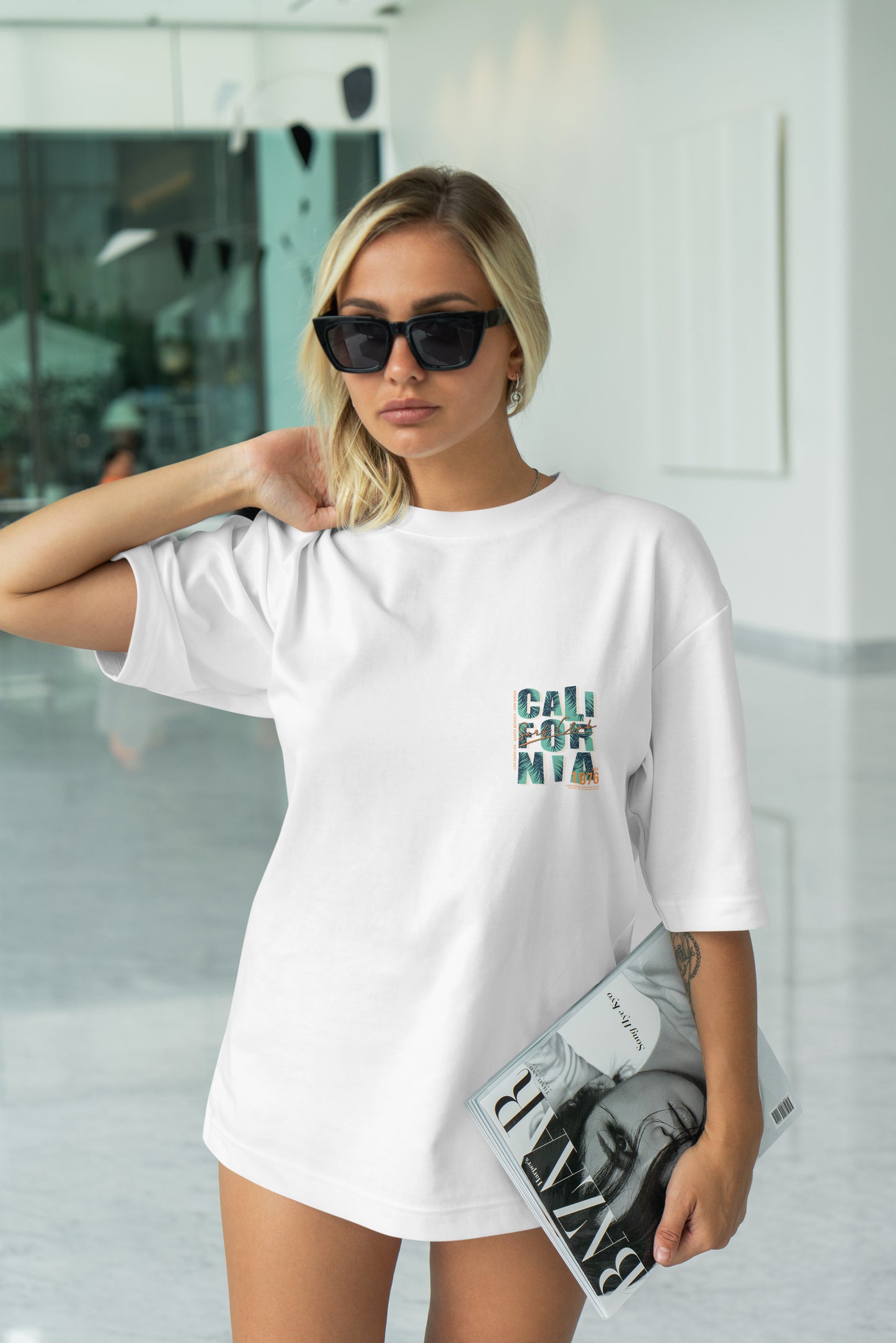California Graphic Printed Unisex Oversized T-shirt D046