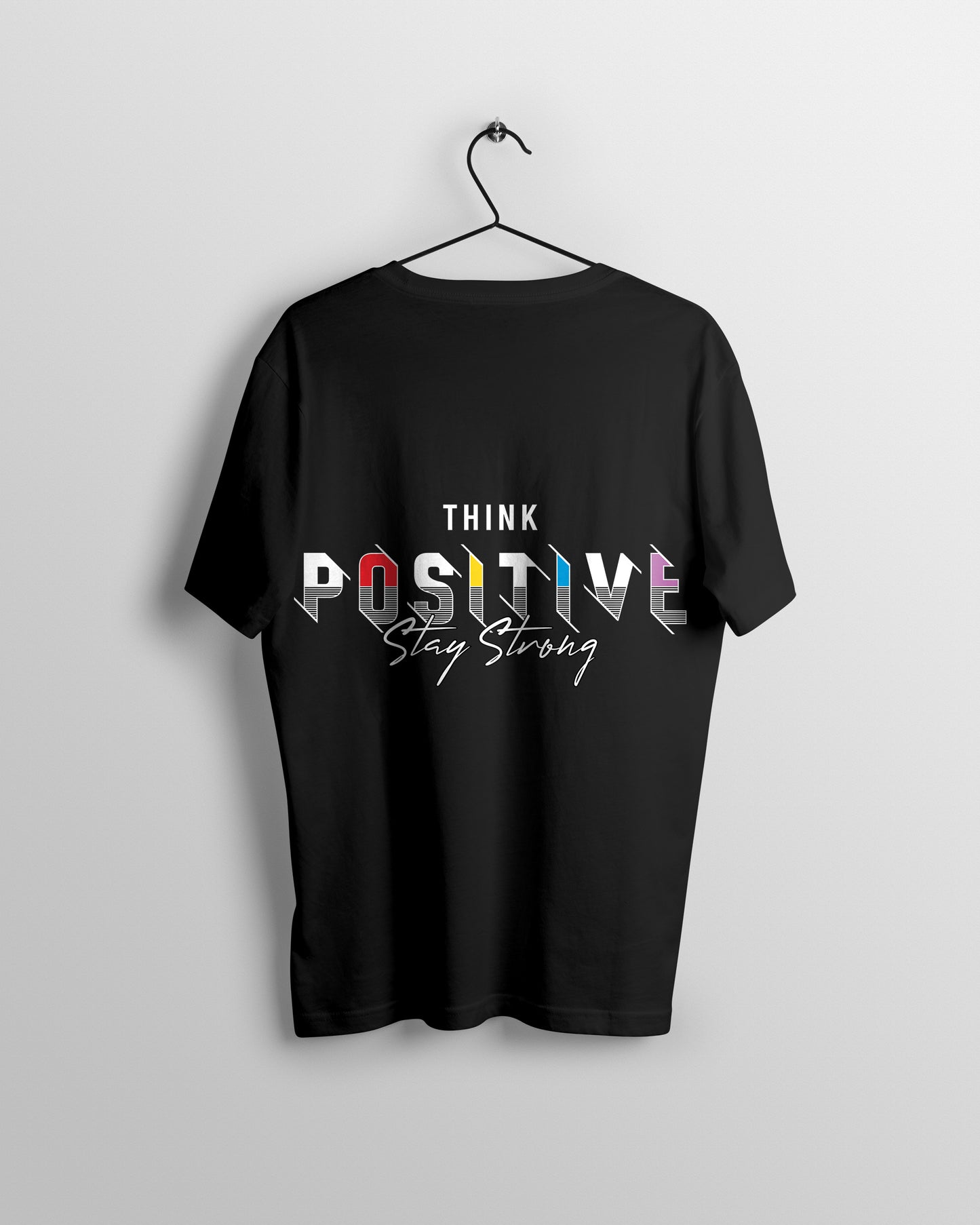 Think Positive Graphic Printed Unisex Oversized T-shirt D034