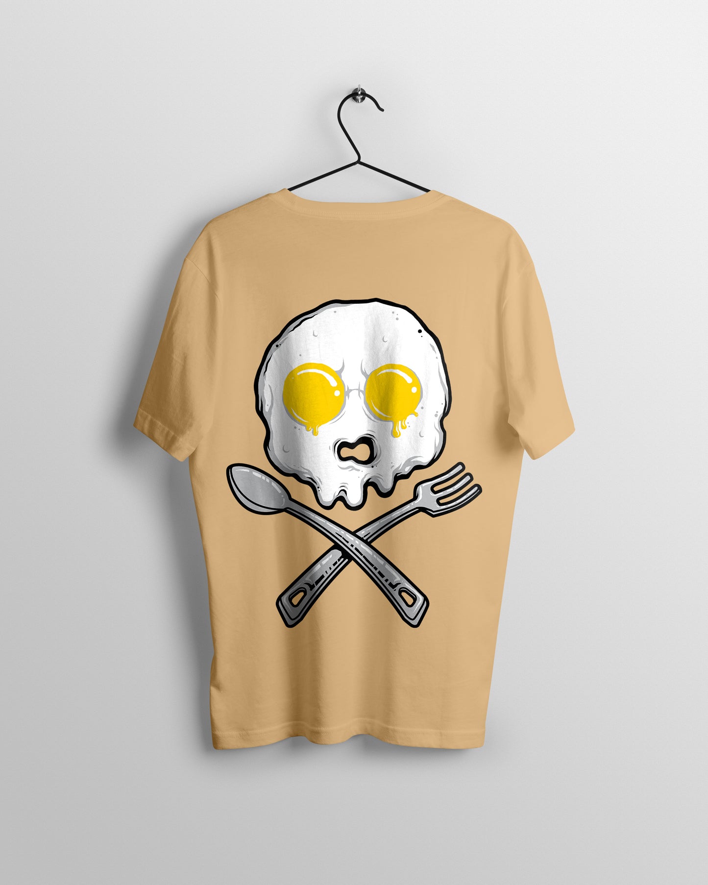 Skull Omelet Graphic Printed  Unisex Oversized T-shirt D054