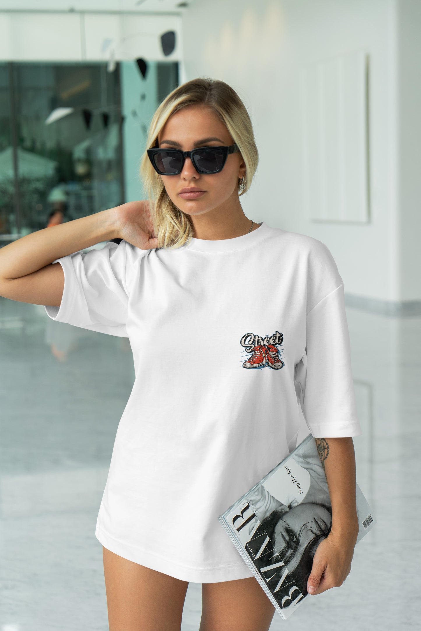 Street Graphic Printed Unisex Oversized T-shirt D057