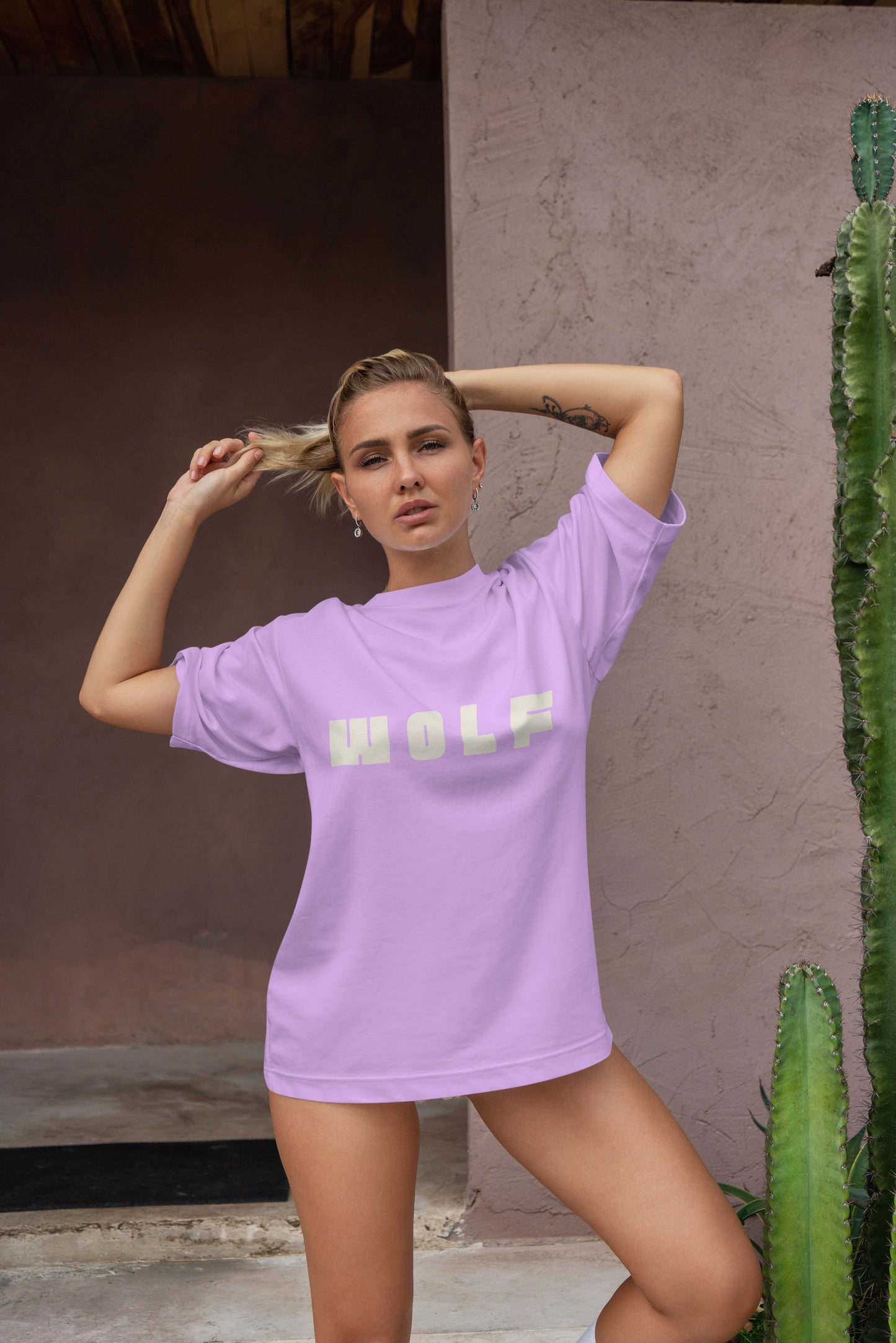 Wolf Graphic Printed Unisex Oversized T-shirt D087