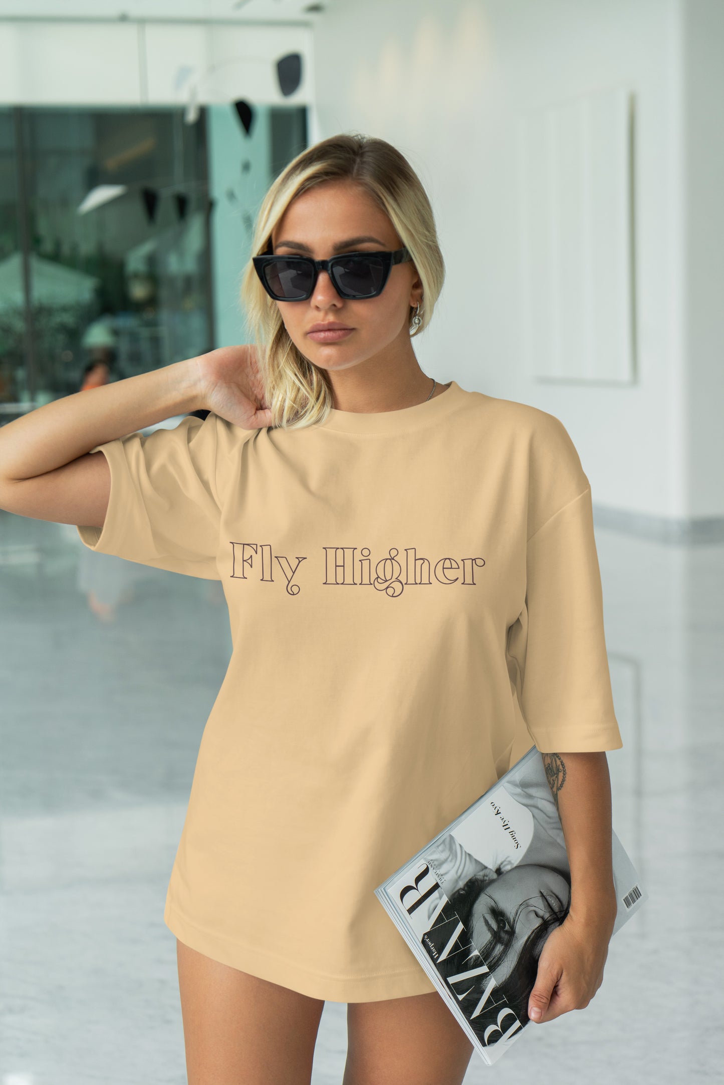 Fly Higher Graphic Printed Unisex Oversized T-shirt D115