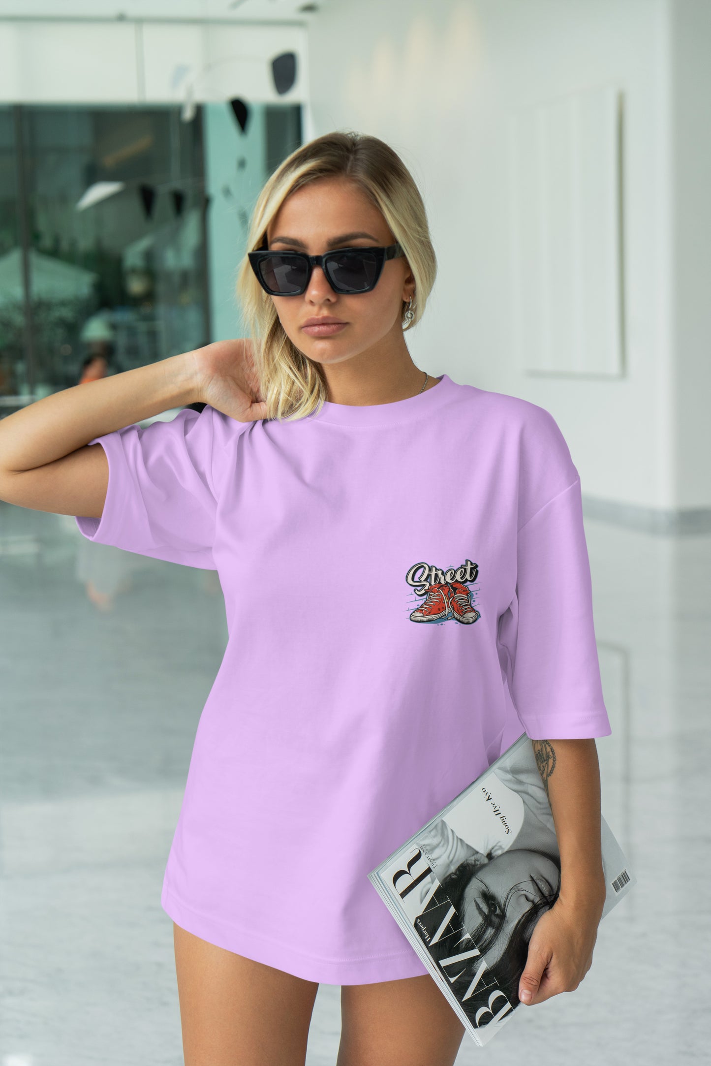 Street Graphic Printed Unisex Oversized T-shirt D057