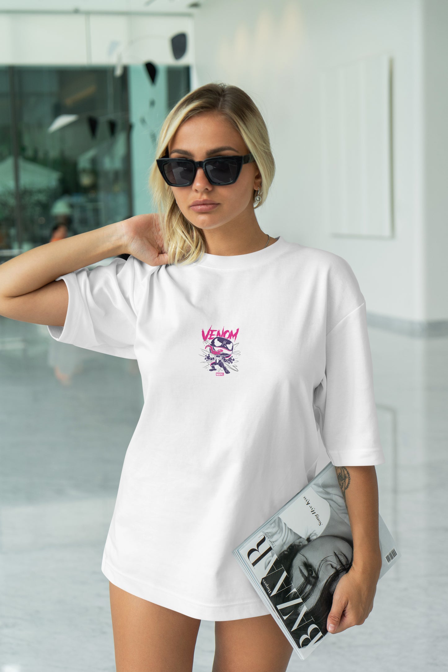 Venom Graphic Printed Unisex Oversized T-shirt D122