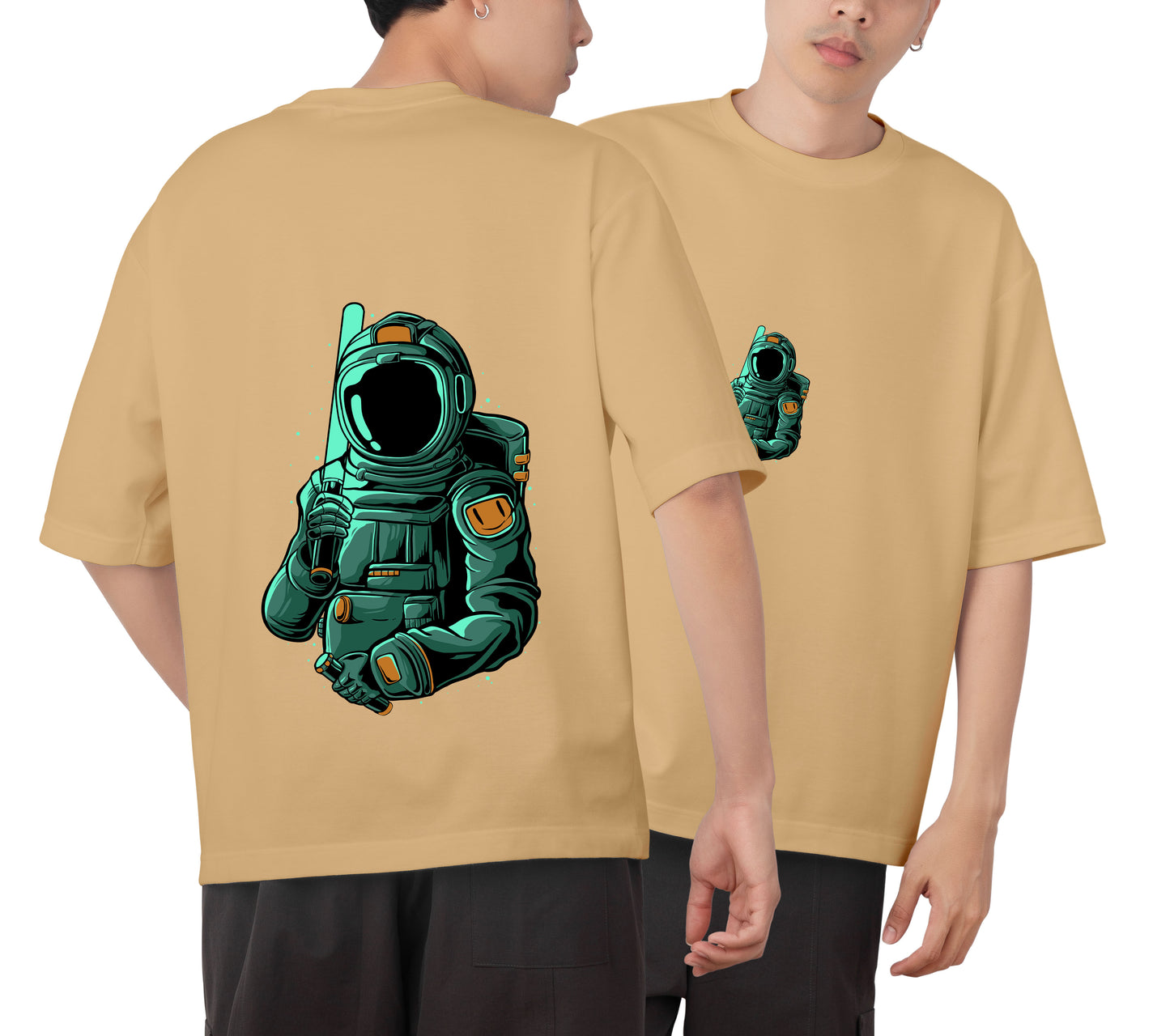 Astronaut Graphic Printed Unisex Oversized T-shirt D059