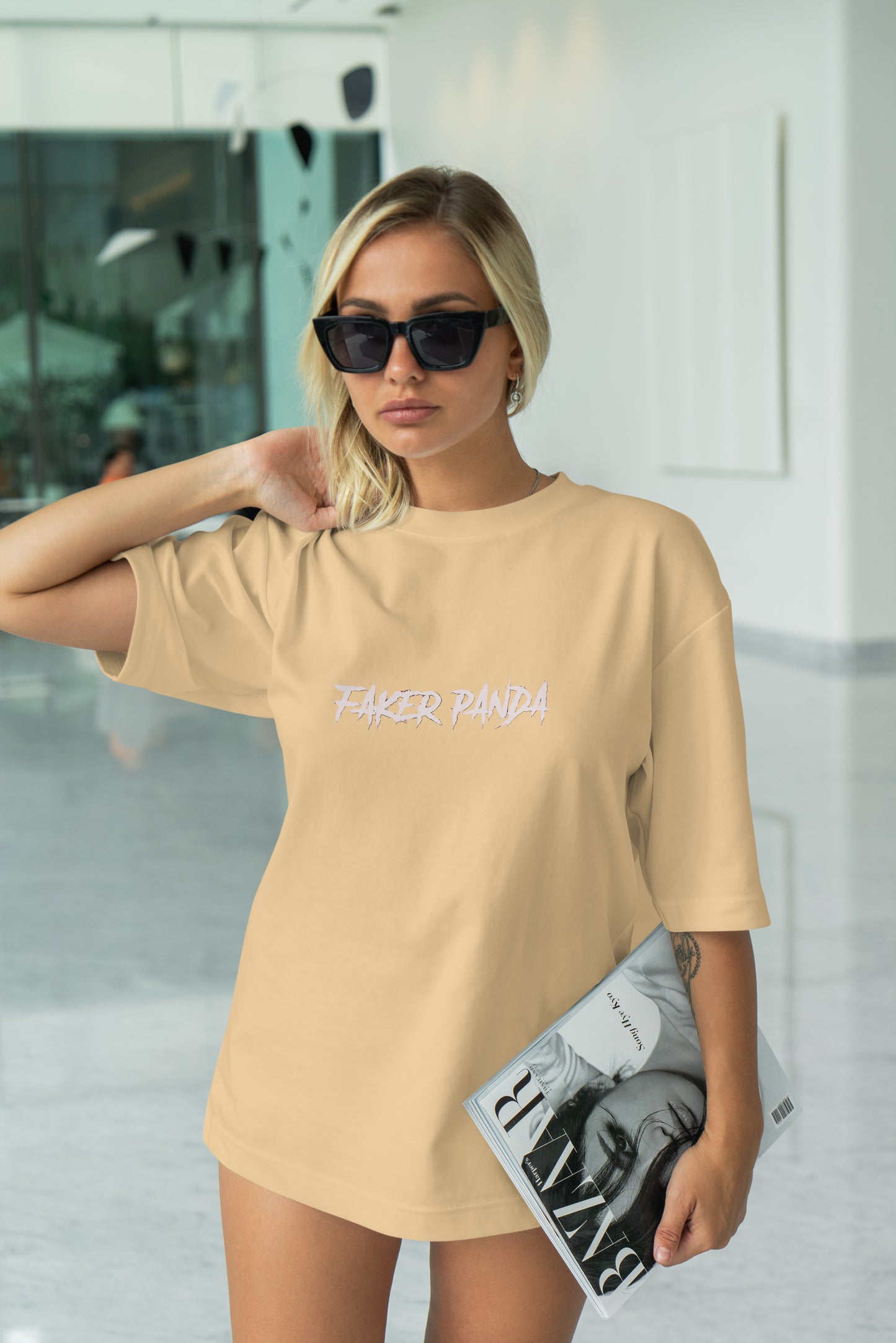 Faker Panda Graphic Printed Unisex Oversized T-shirt D127