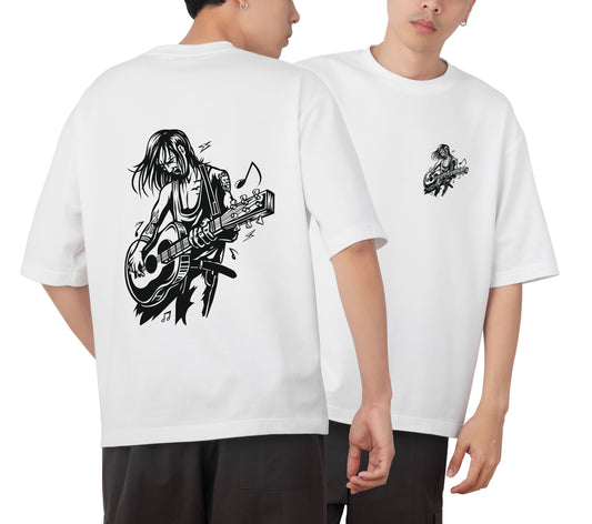 Guitar Graphic Printed  Unisex Oversized T-shirt D050