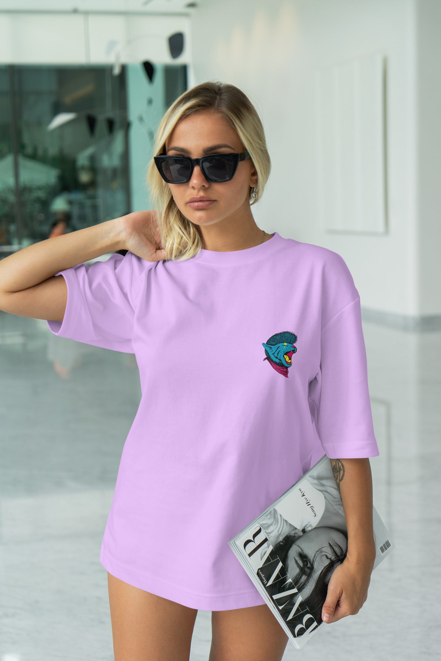 Lion Graphic Printed Unisex Oversized T-shirt D061