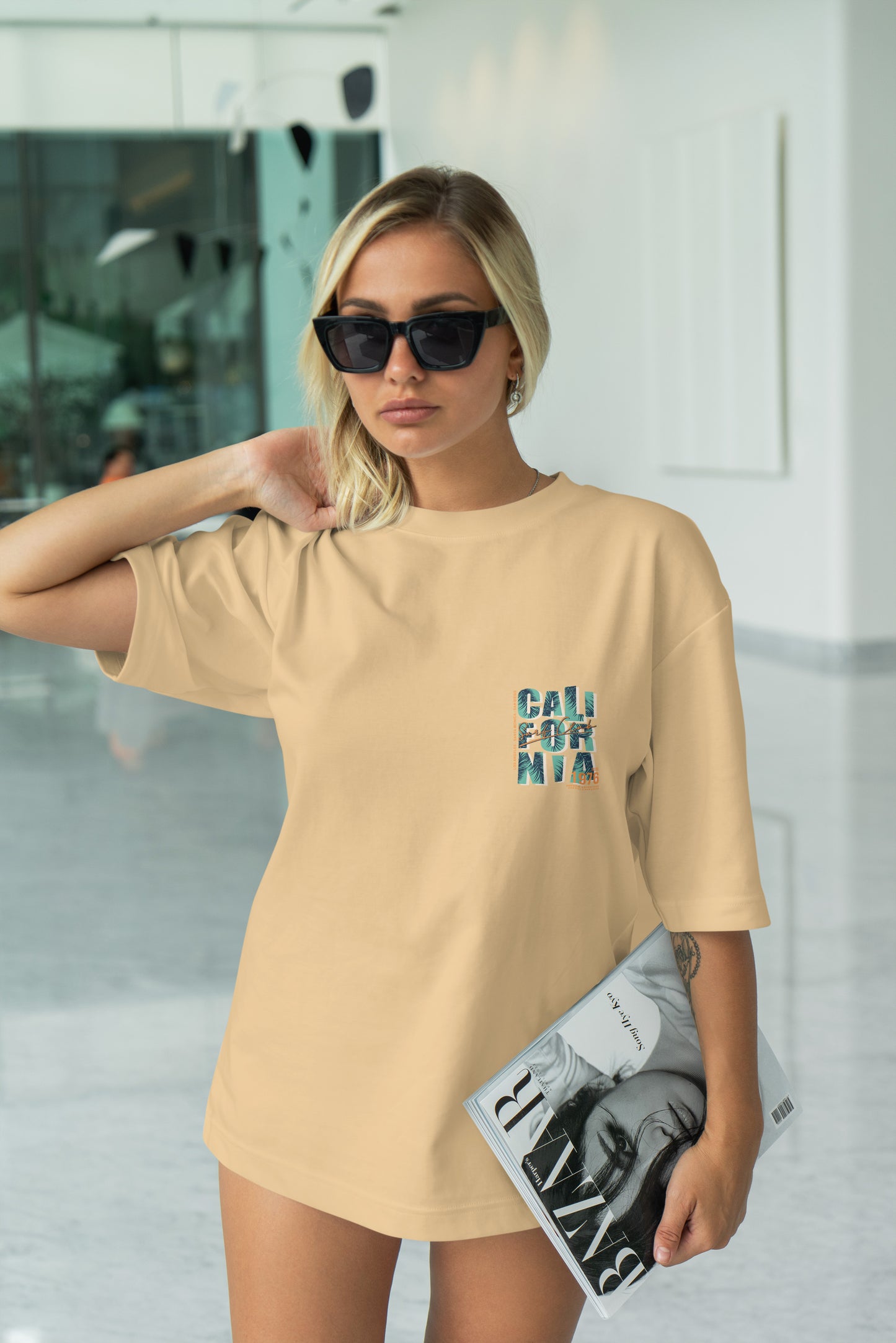 California Graphic Printed Unisex Oversized T-shirt D046
