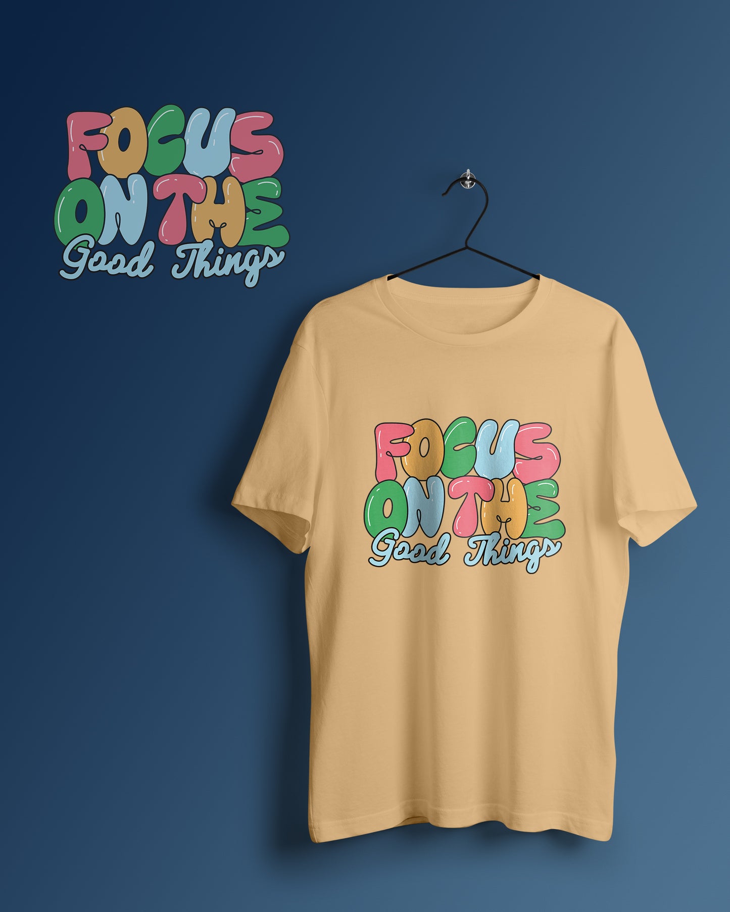 Focus On The Good Thing Graphic Printed Unisex Oversized T-shirt D111