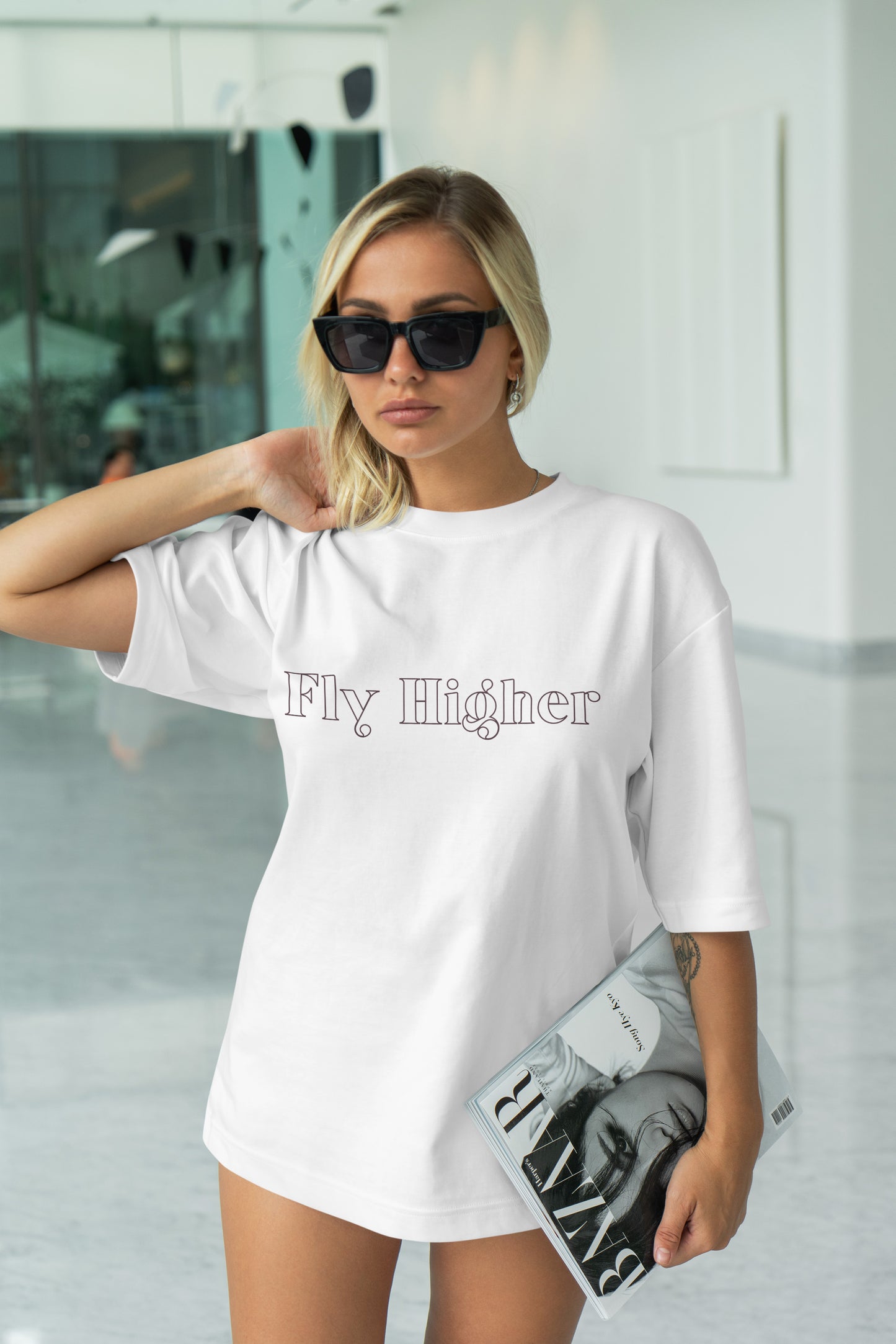 Fly Higher Graphic Printed Unisex Oversized T-shirt D115