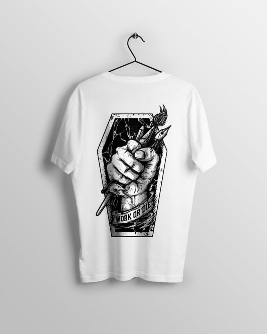 Work Or Die Graphic Printed  Unisex Oversized T-shirt D064