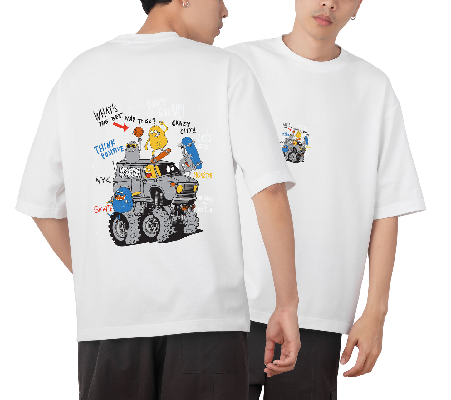 Streetwear Graphic Printed  Unisex Oversized T-shirt D079