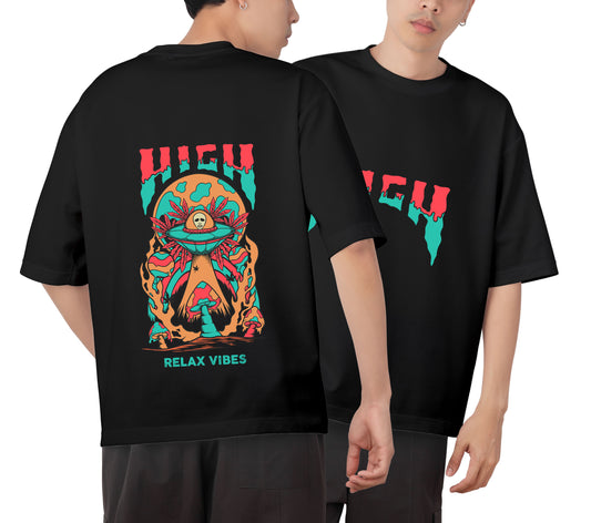 High Graphic Printed  Unisex Oversized T-shirt D044