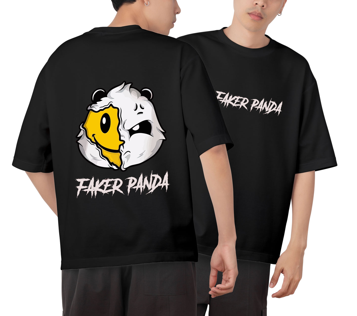 Faker Panda Graphic Printed Unisex Oversized T-shirt D127