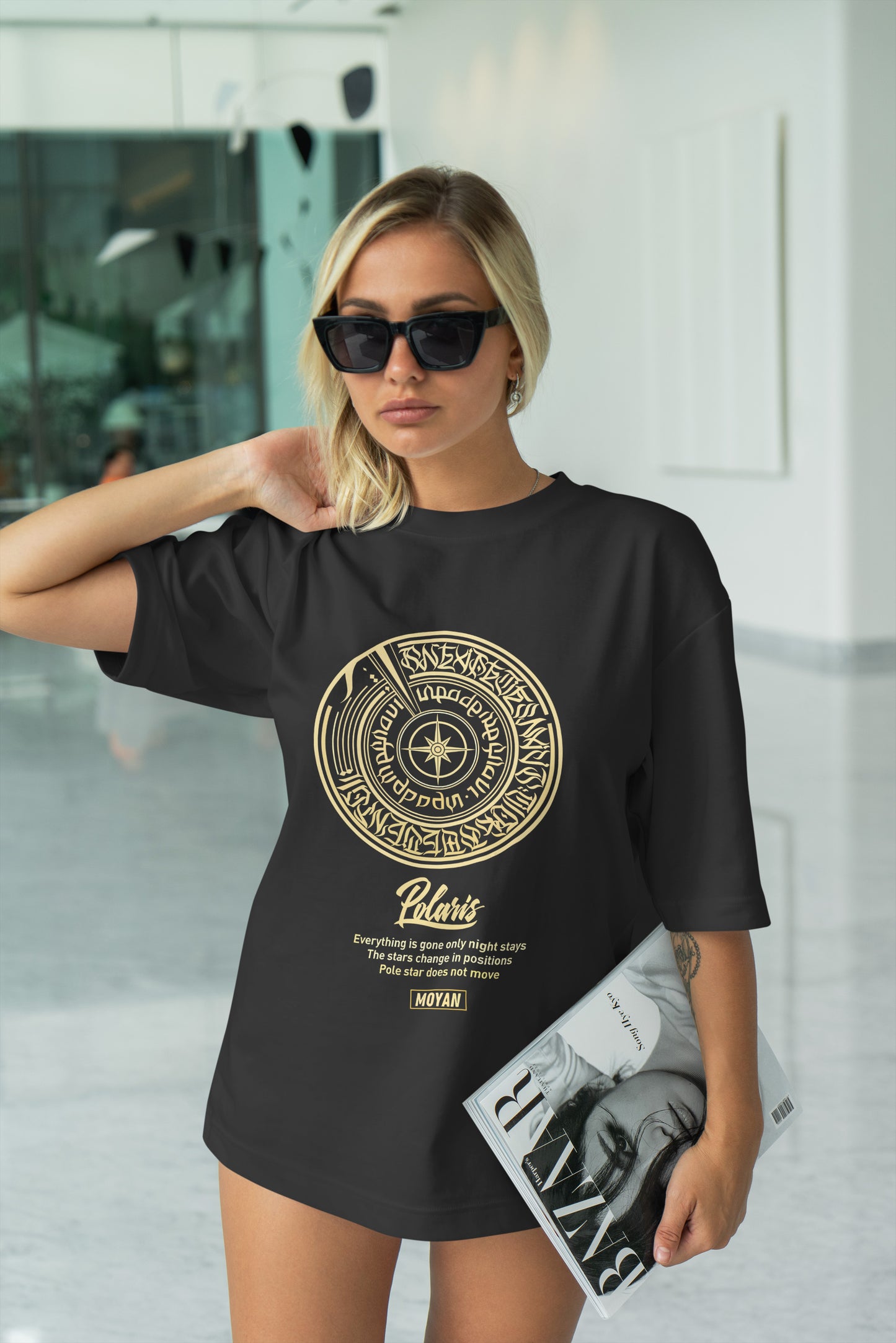 Polaris Graphic Printed Unisex Oversized T-shirt D125