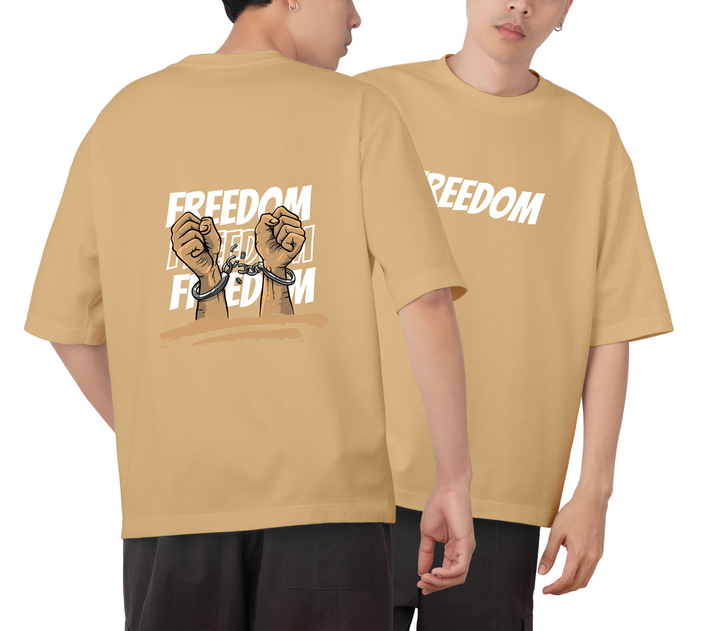 Freedom Graphic Printed Unisex Oversized T-shirt D102