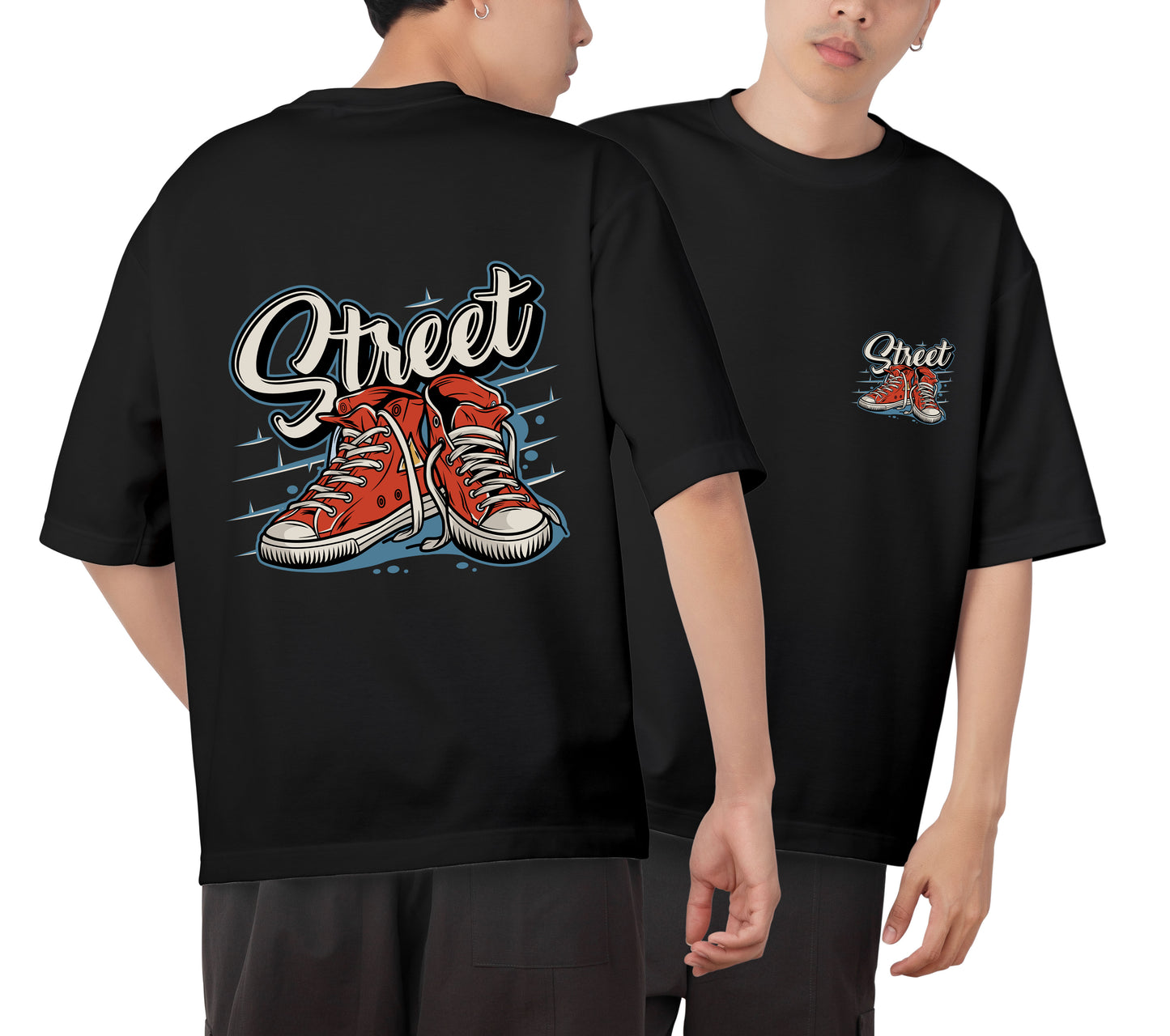 Street Graphic Printed Unisex Oversized T-shirt D057