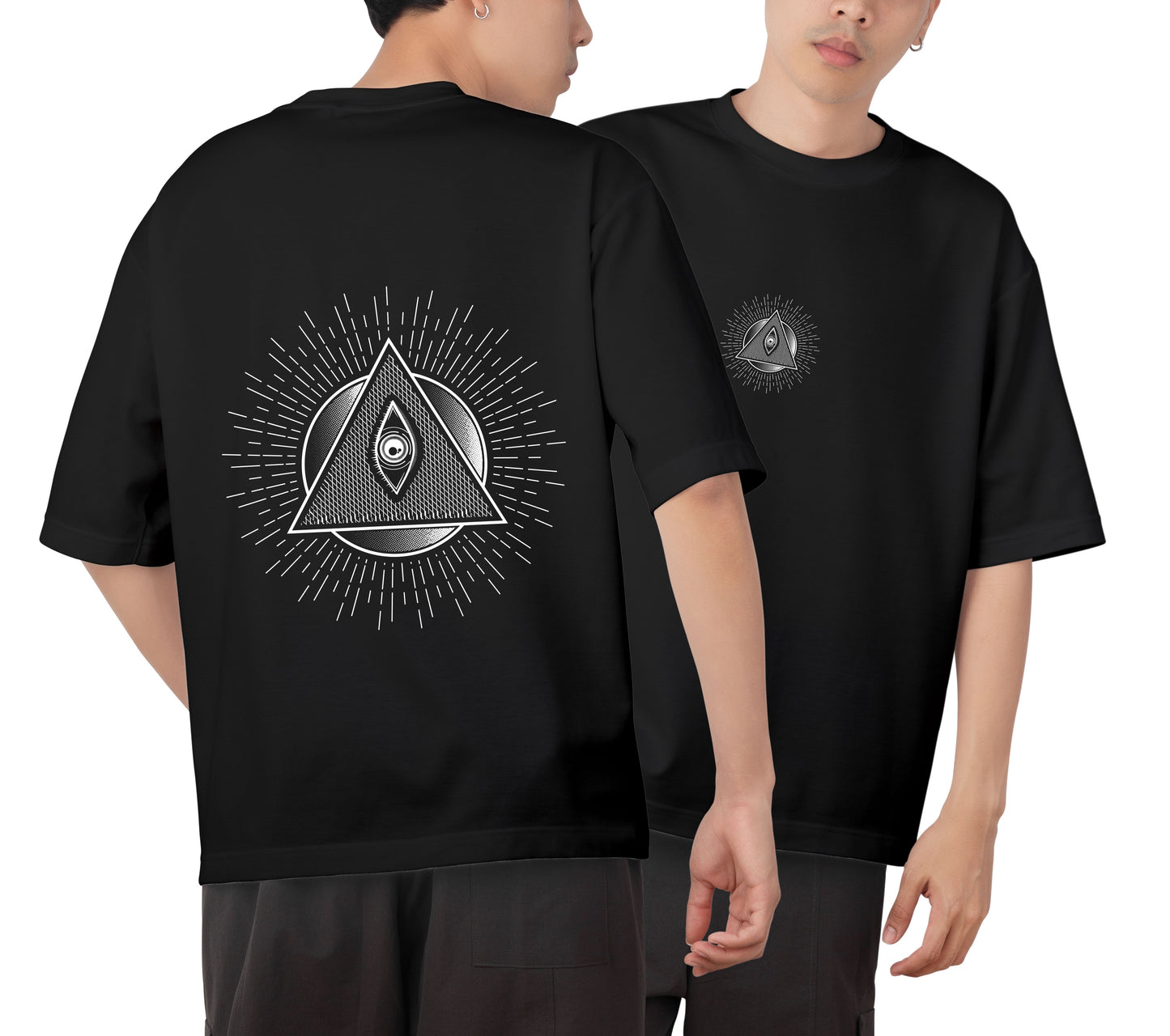 Evil Eye Graphic Printed Unisex Oversized T-shirt D098