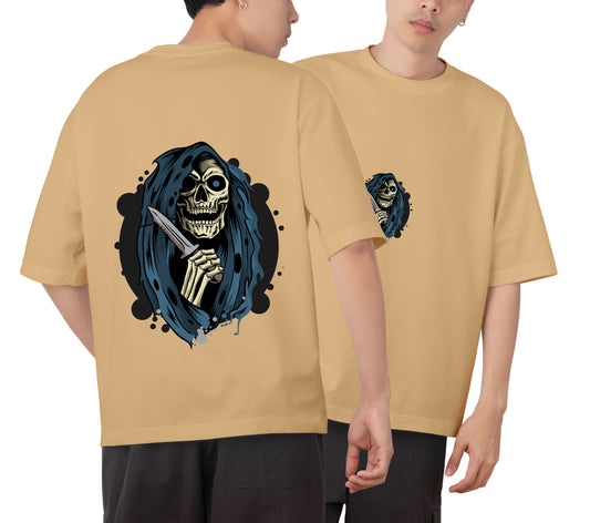 Skull Graphic Printed  Unisex Oversized T-shirt D071