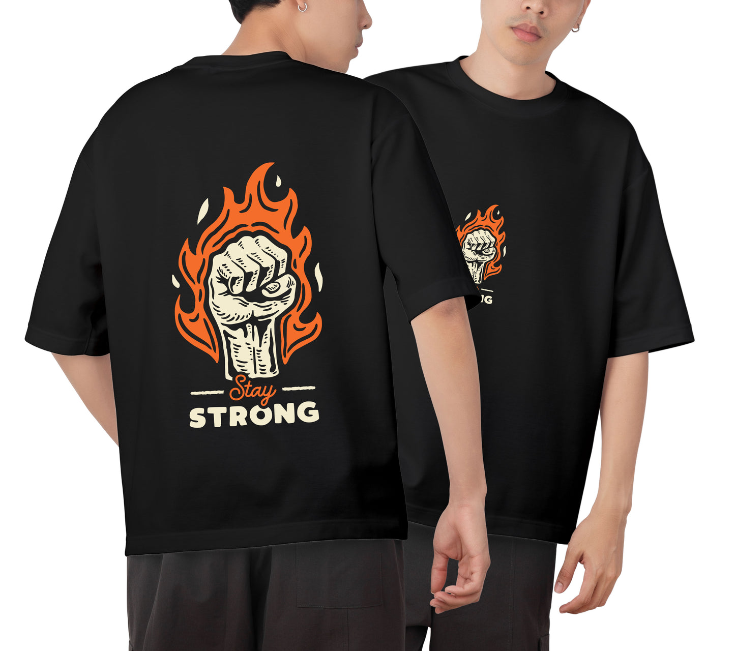 Stay Strong Graphic Printed Unisex Oversized T-shirt D037