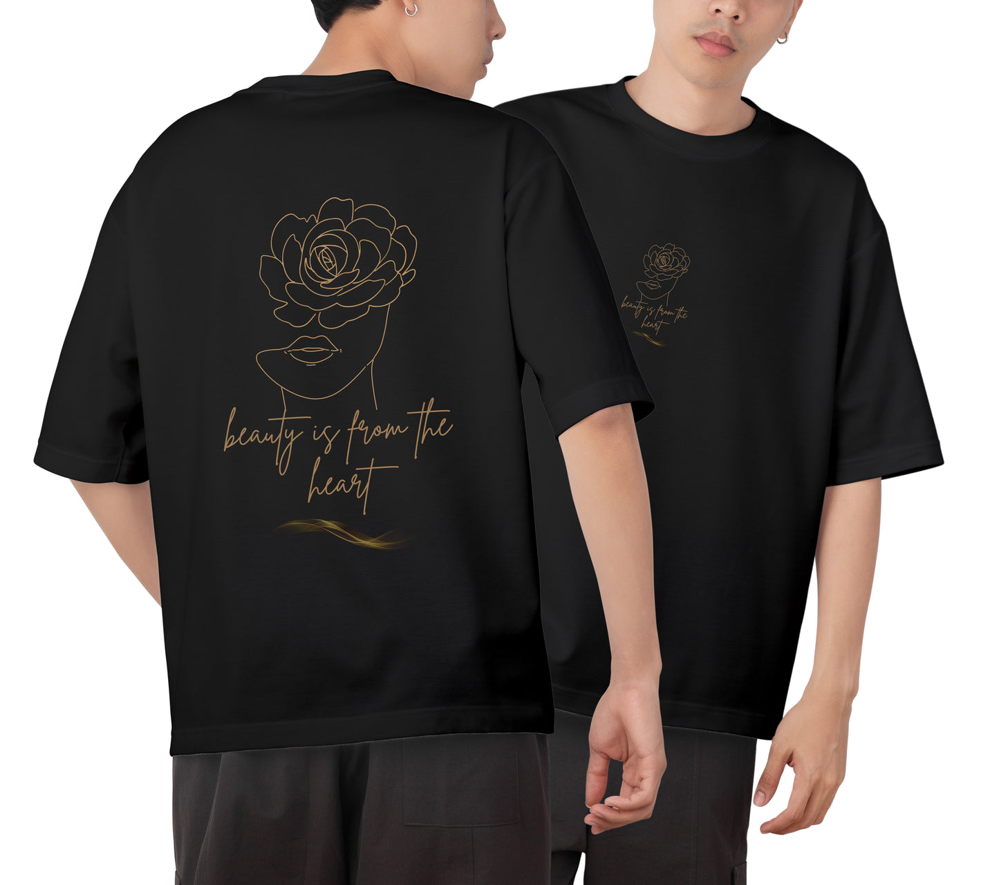 Rose Lady Graphic Printed Unisex Oversized T-shirt D096