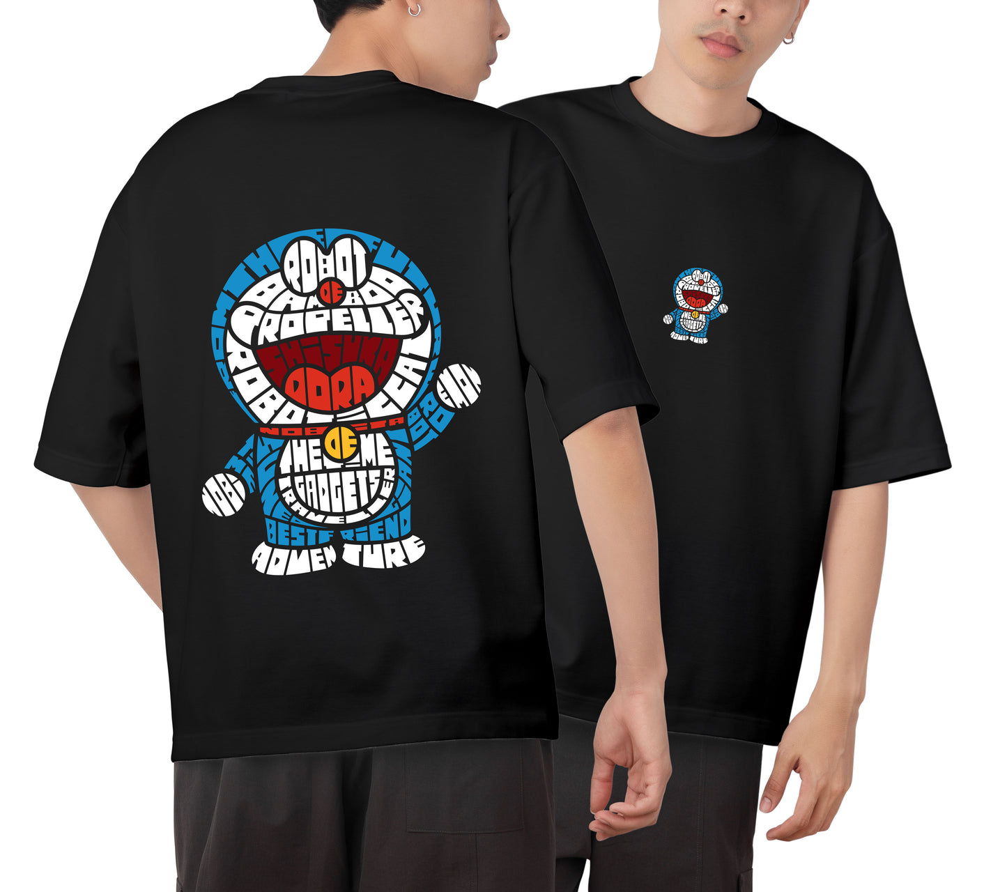 Doremon Graphic Printed Unisex Oversized T-shirt D119