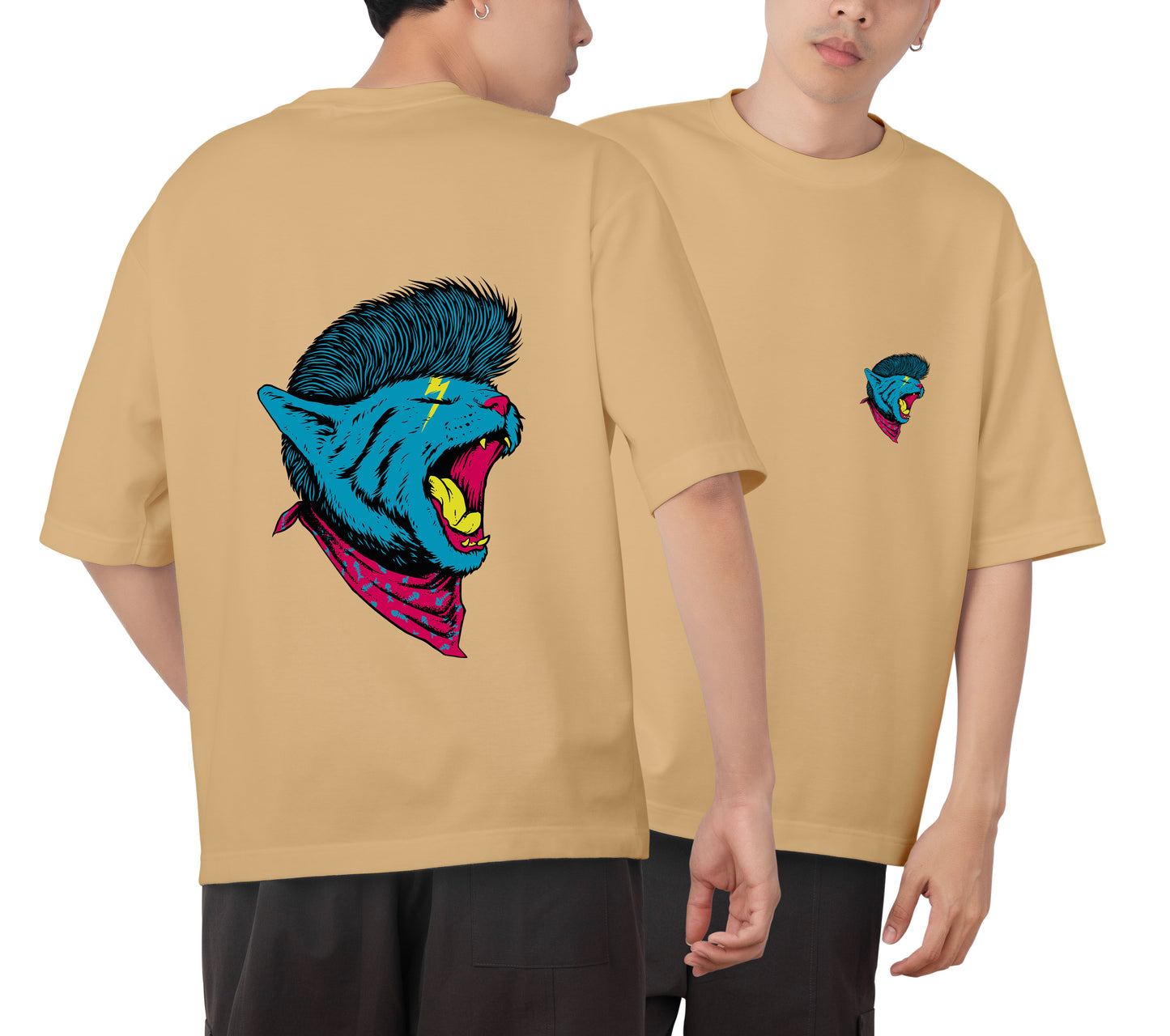 Lion Graphic Printed Unisex Oversized T-shirt D061
