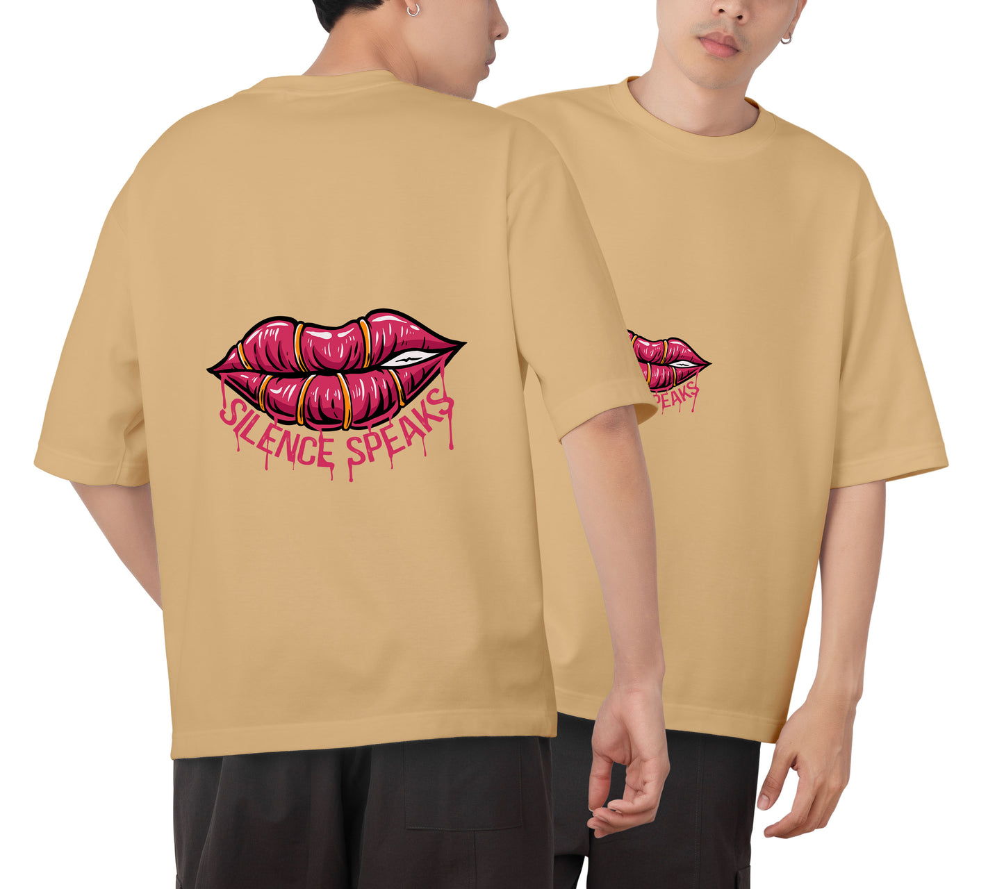 Silence Speaks Graphic Printed Unisex Oversized T-shirt D074