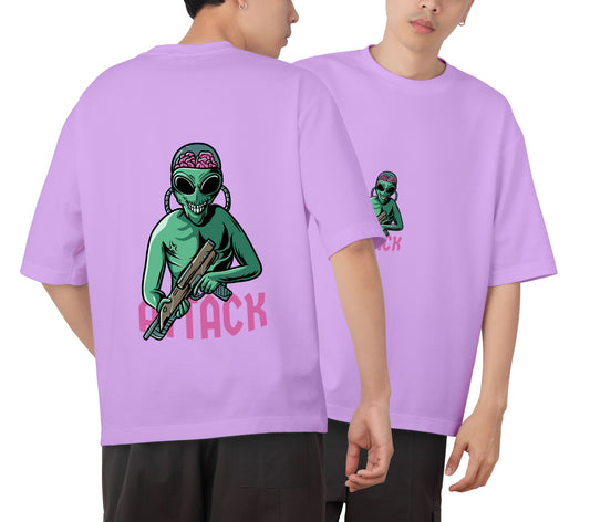 Attack Graphic Printed  Unisex Oversized T-shirt D072