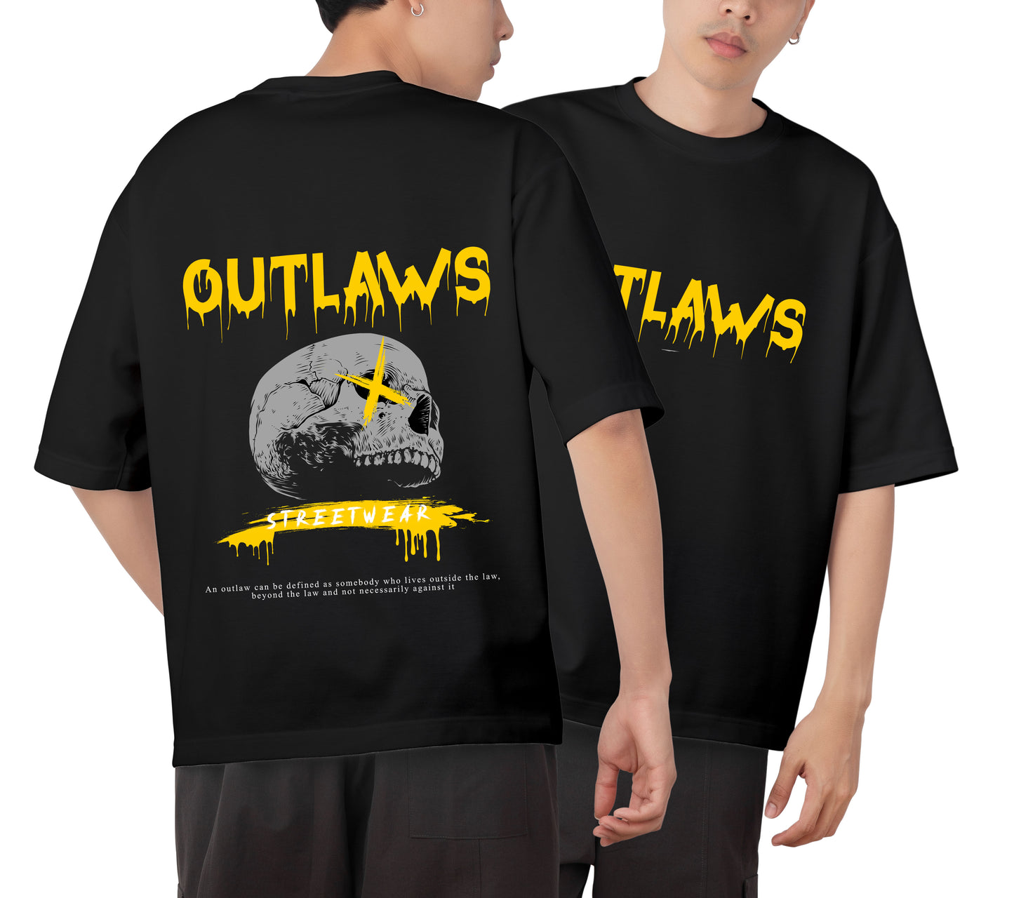Outlaws Graphic Printed Unisex Oversized T-shirt D029