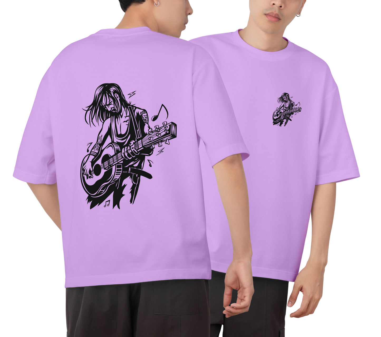 Guitar Graphic Printed Unisex Oversized T-shirt D050