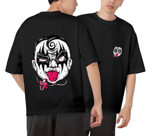 Face Graphic Printed  Unisex Oversized T-shirt D062