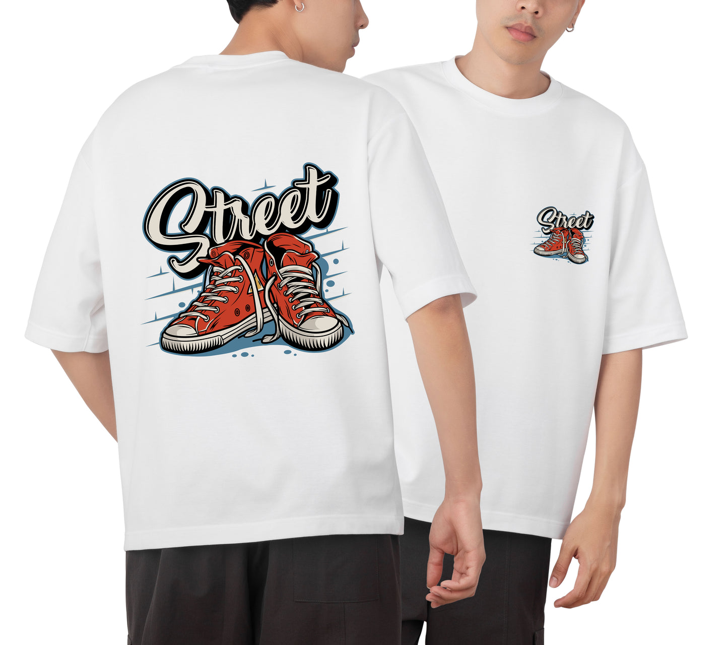 Street Graphic Printed Unisex Oversized T-shirt D057