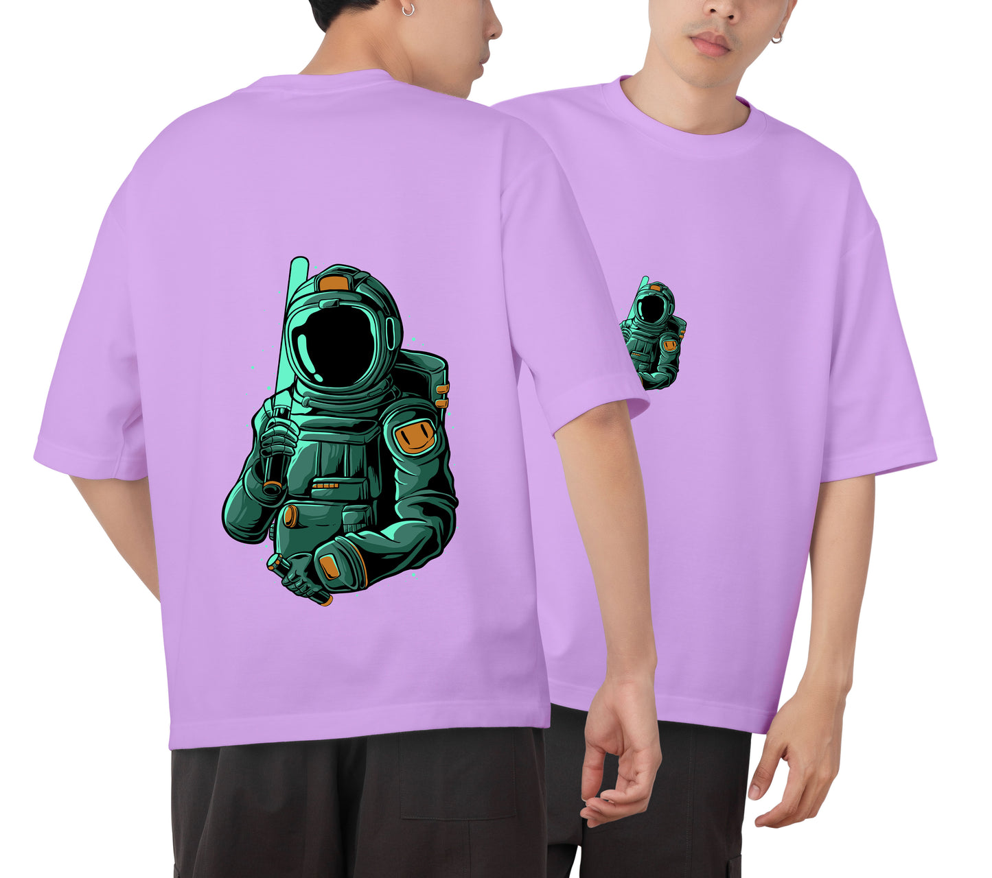 Astronaut Graphic Printed Unisex Oversized T-shirt D059