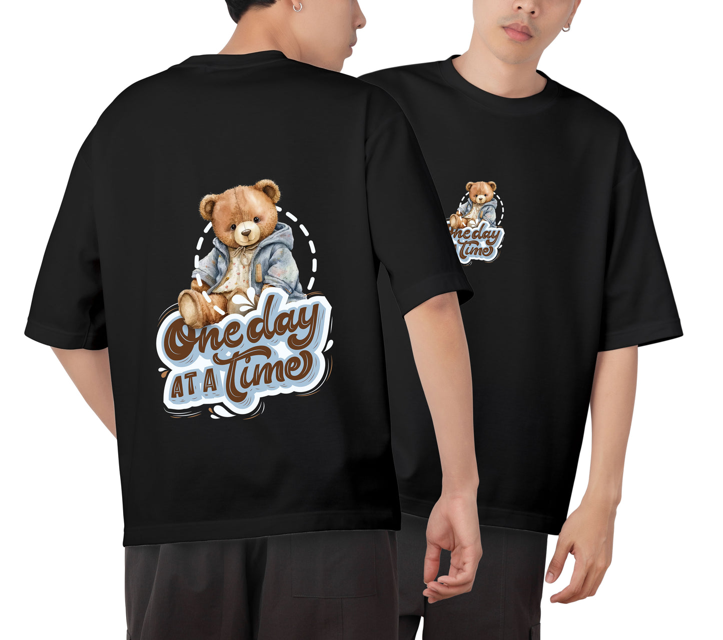 Teddy Graphic Printed Unisex Oversized T-shirt D093