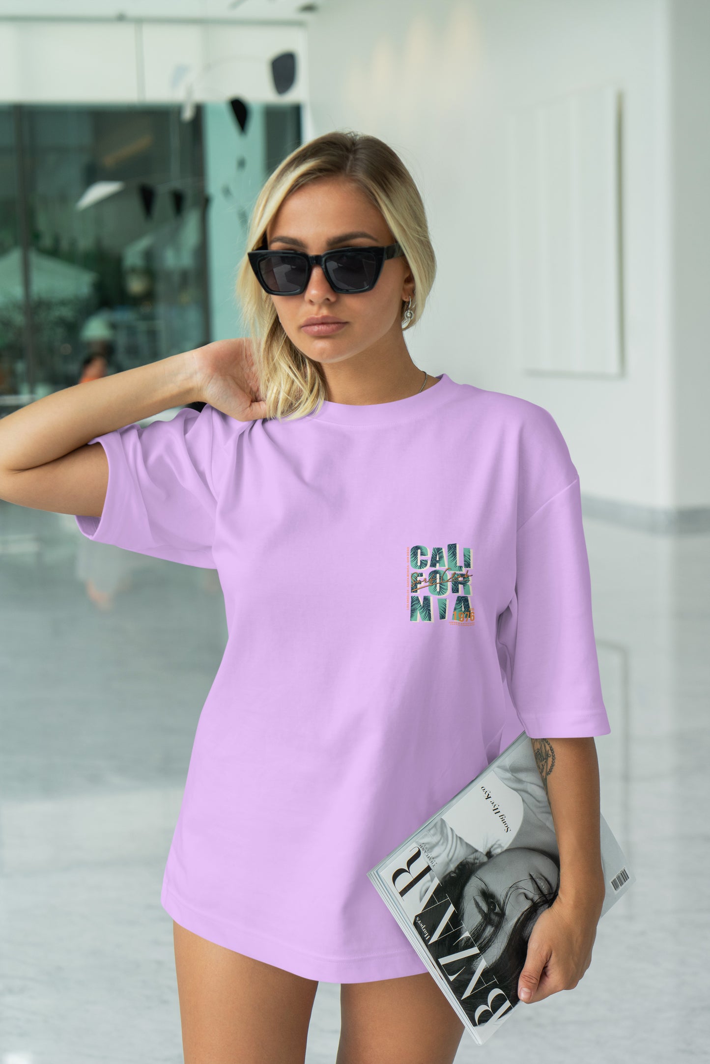 California Graphic Printed Unisex Oversized T-shirt D046