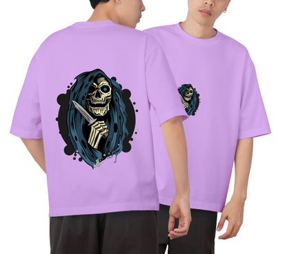 Skull Graphic Printed  Unisex Oversized T-shirt D071
