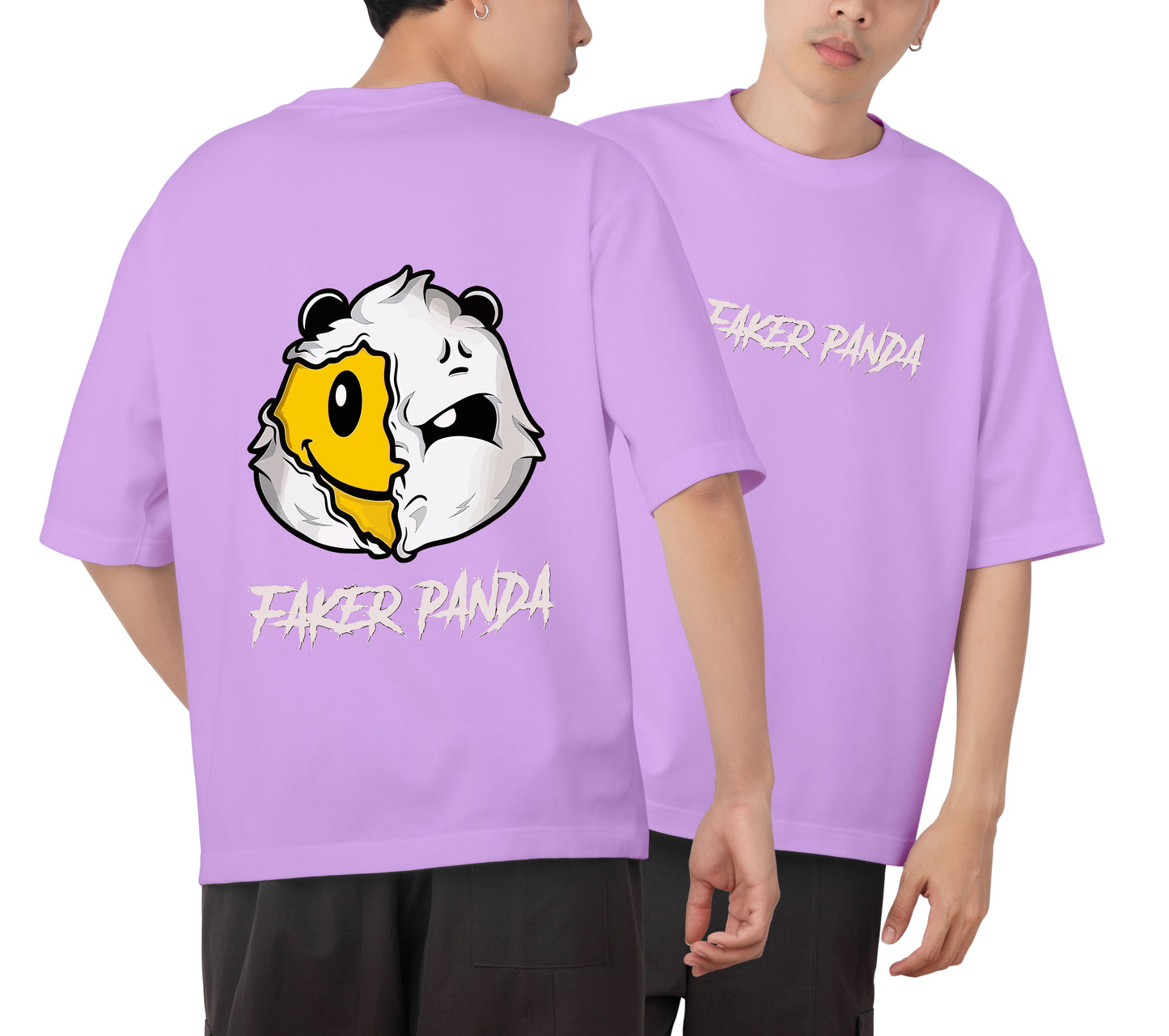 Faker Panda Graphic Printed Unisex Oversized T-shirt D127