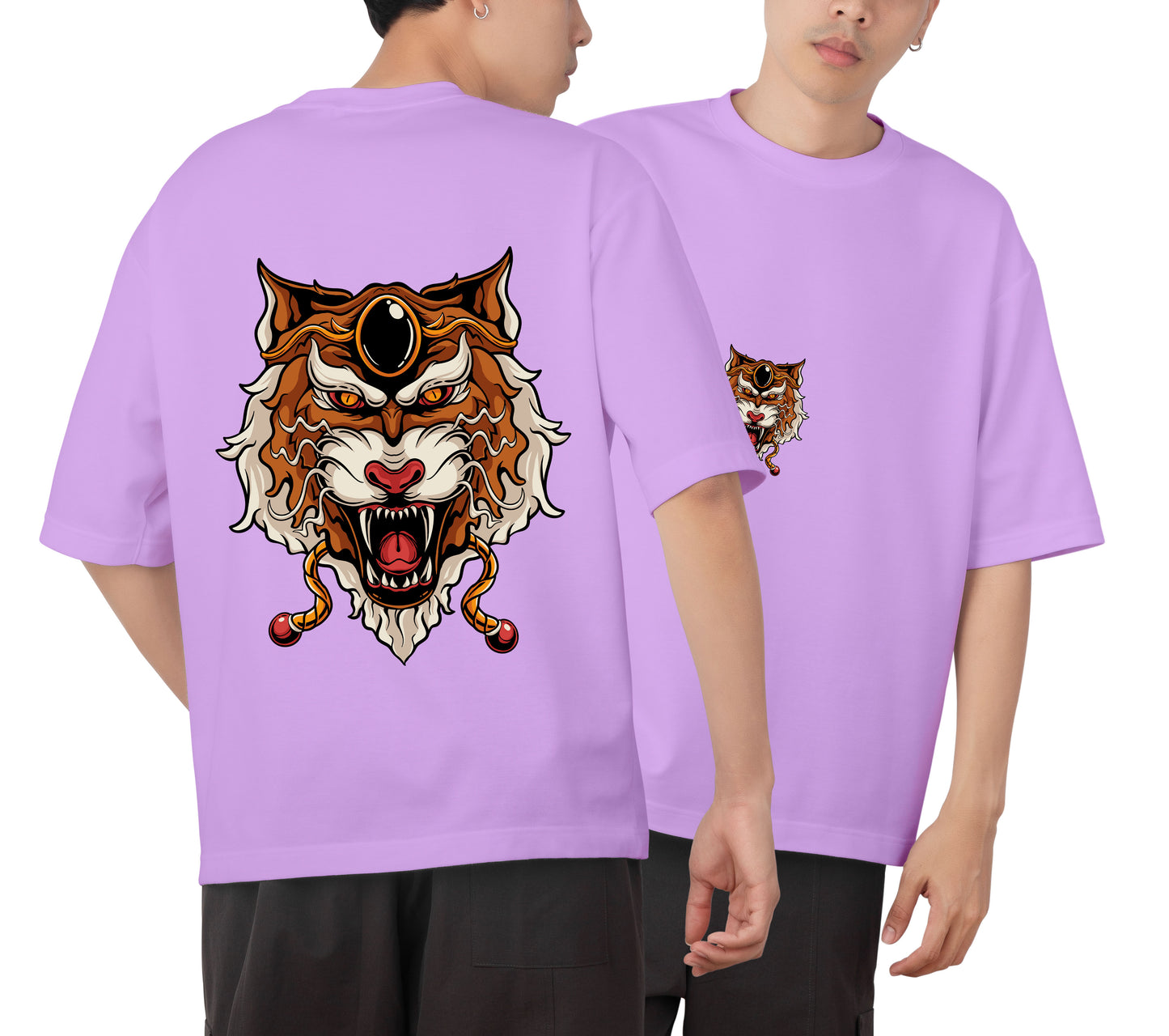 Lion Graphic Printed Unisex Oversized T-shirt D075