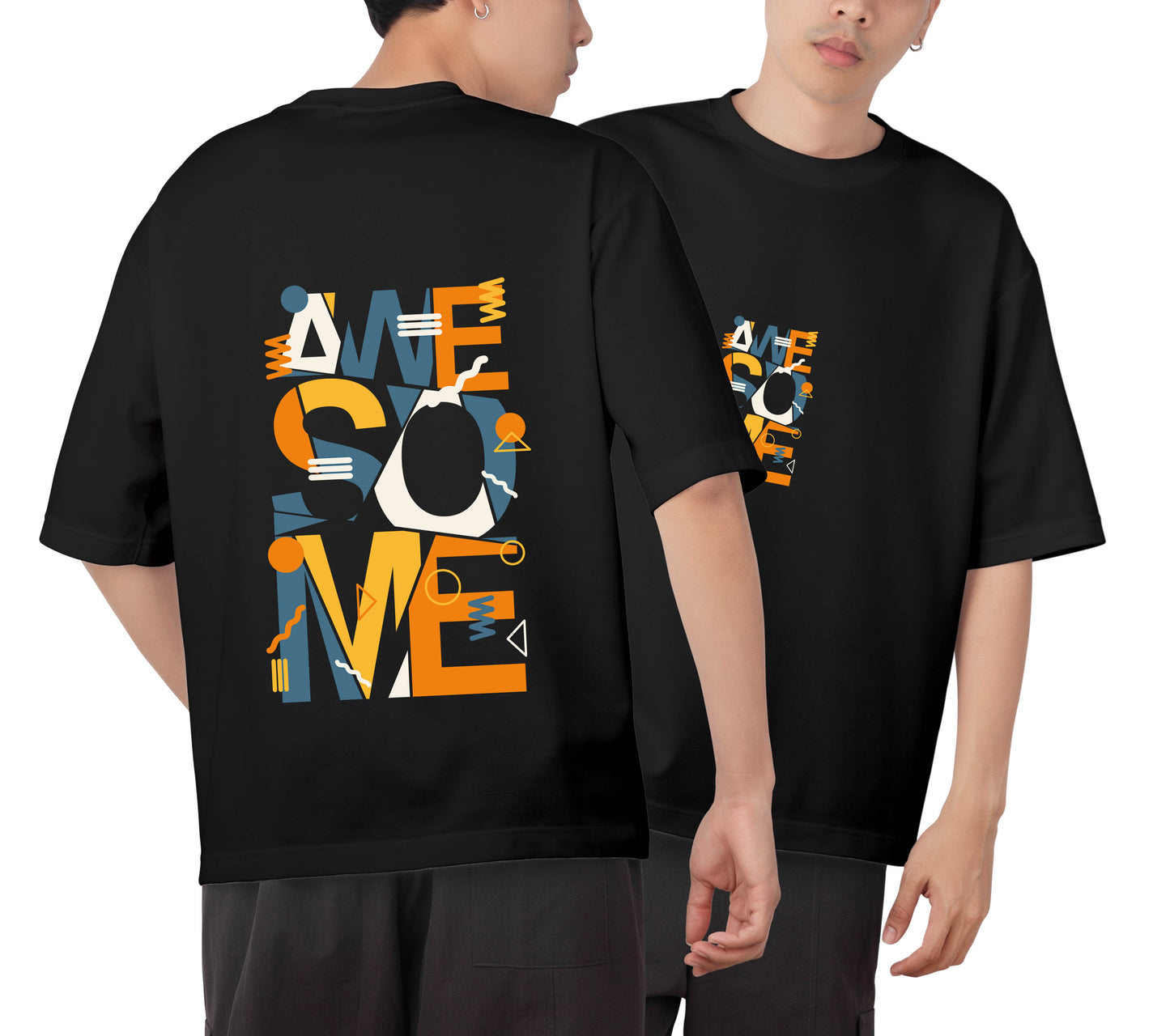 Awesome Graphic Printed  Unisex Oversized T-shirt D027