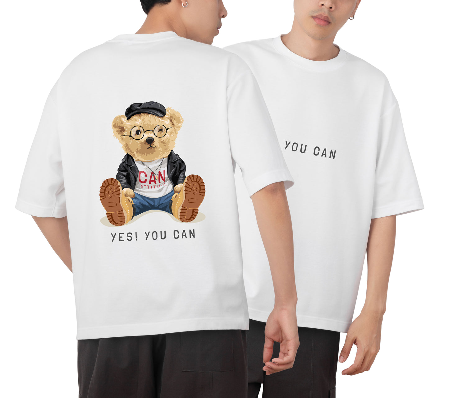 Yes You Can Graphic Printed  Unisex Oversized T-shirt D080