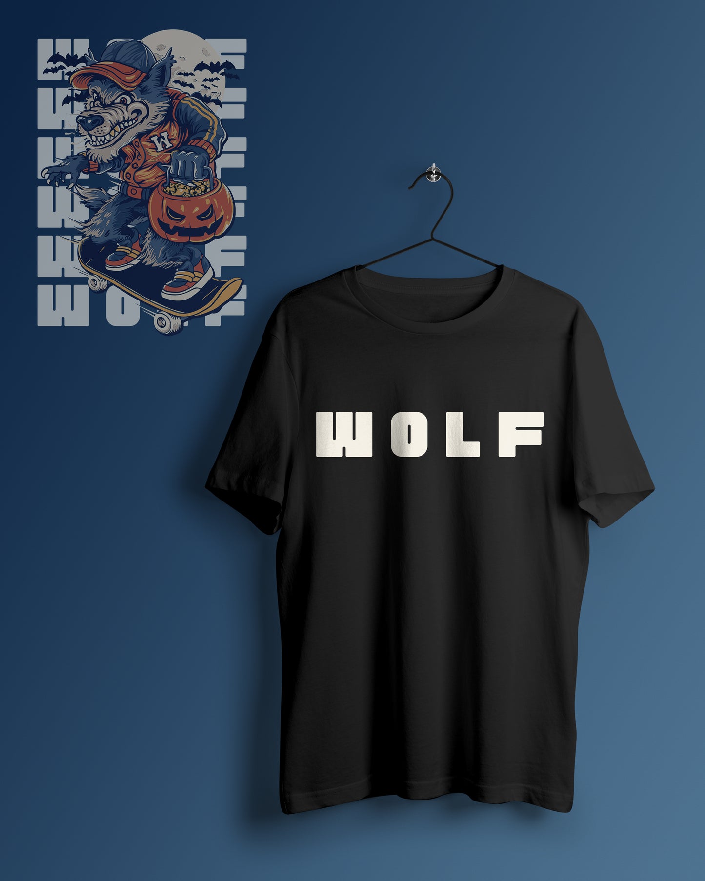Wolf Graphic Printed Unisex Oversized T-shirt D087