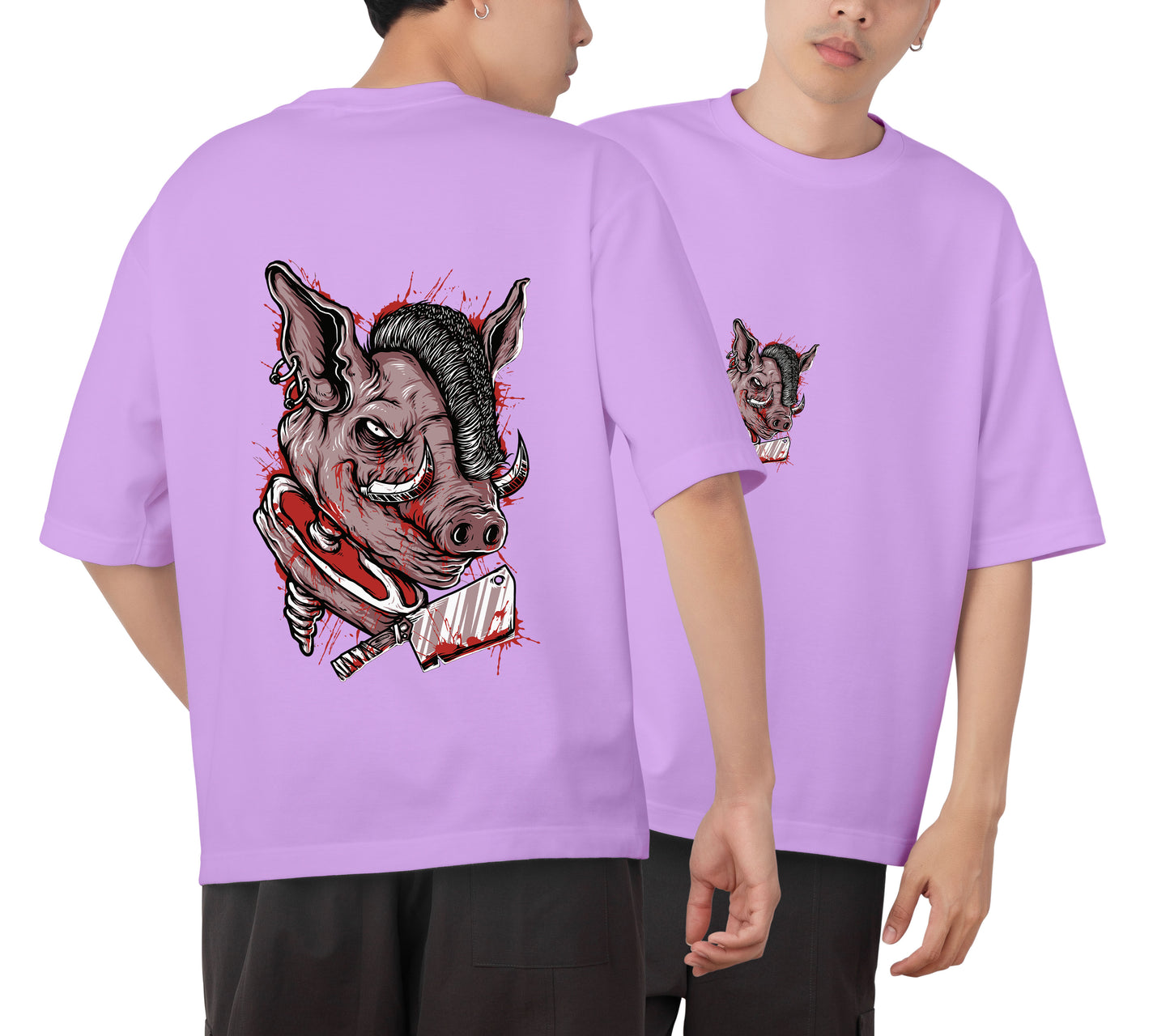 Wolf Graphic Printed Unisex Oversized T-shirt D070