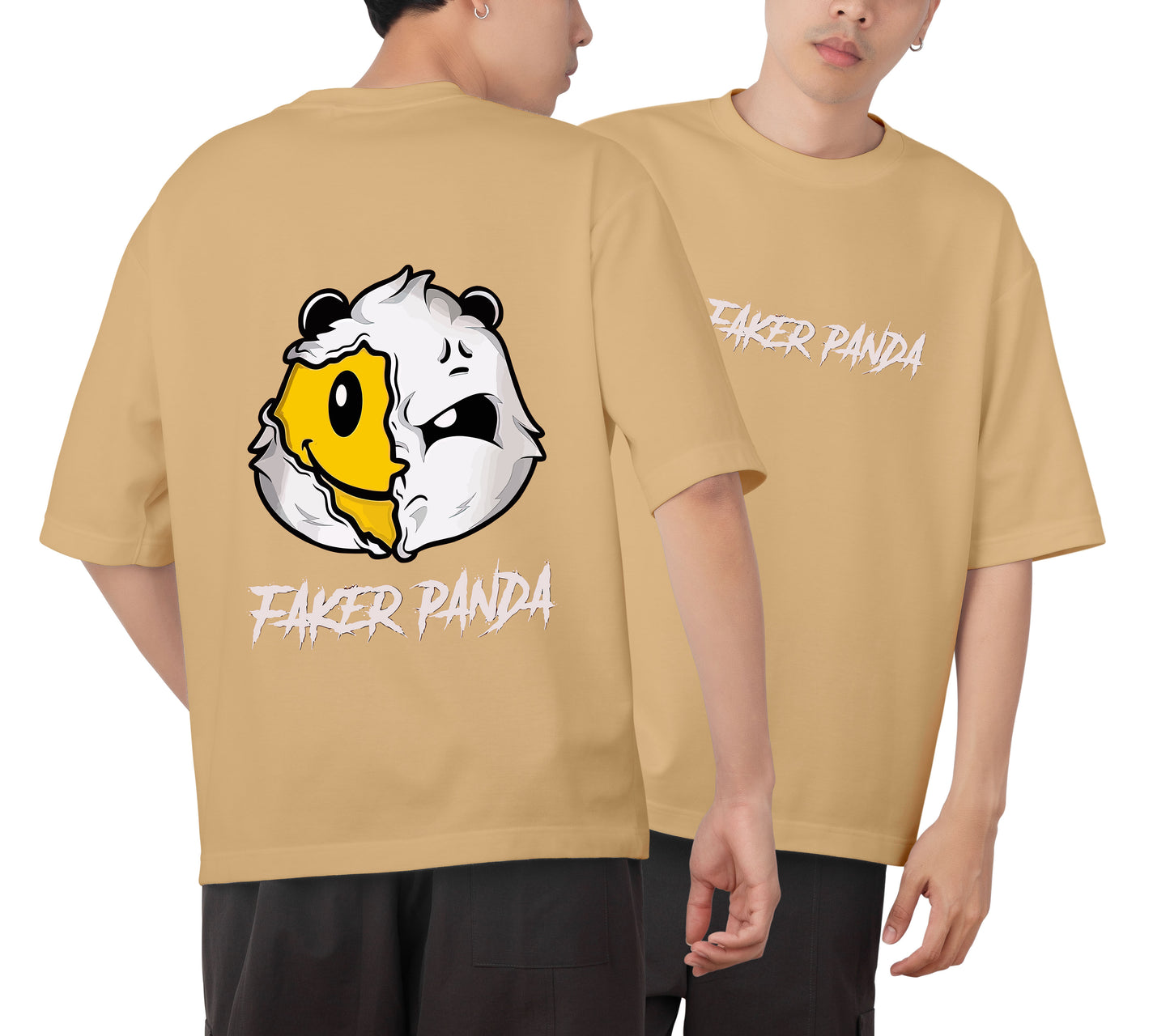 Faker Panda Graphic Printed Unisex Oversized T-shirt D127