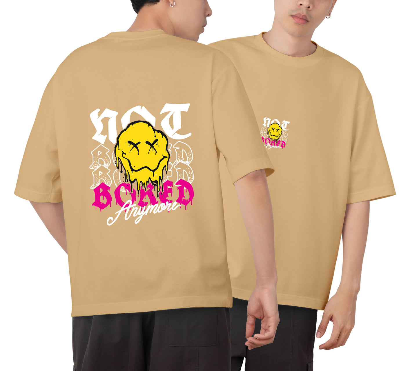 Not Bored Graphic Printed Unisex Oversized T-shirt D084