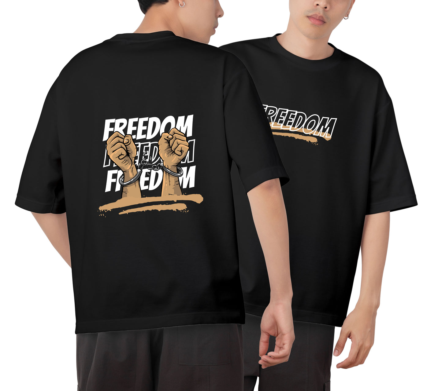 Freedom Graphic Printed Unisex Oversized T-shirt D102
