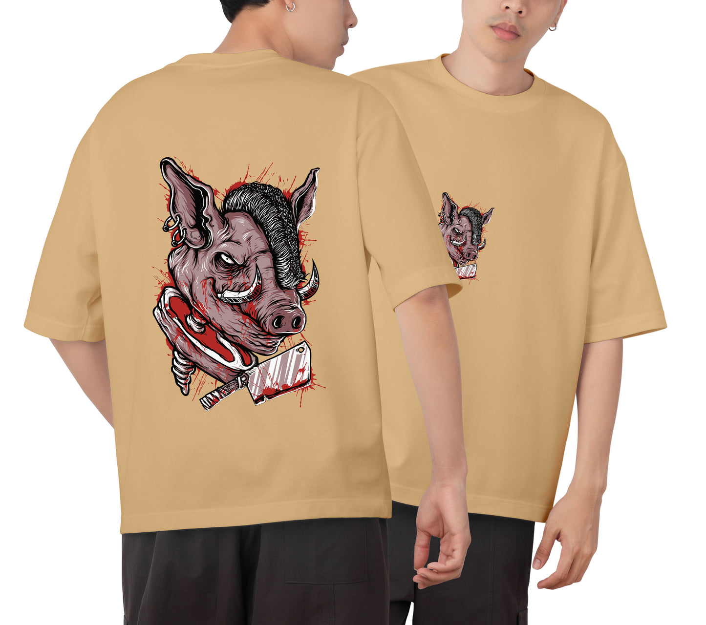 Wolf Graphic Printed Unisex Oversized T-shirt D070